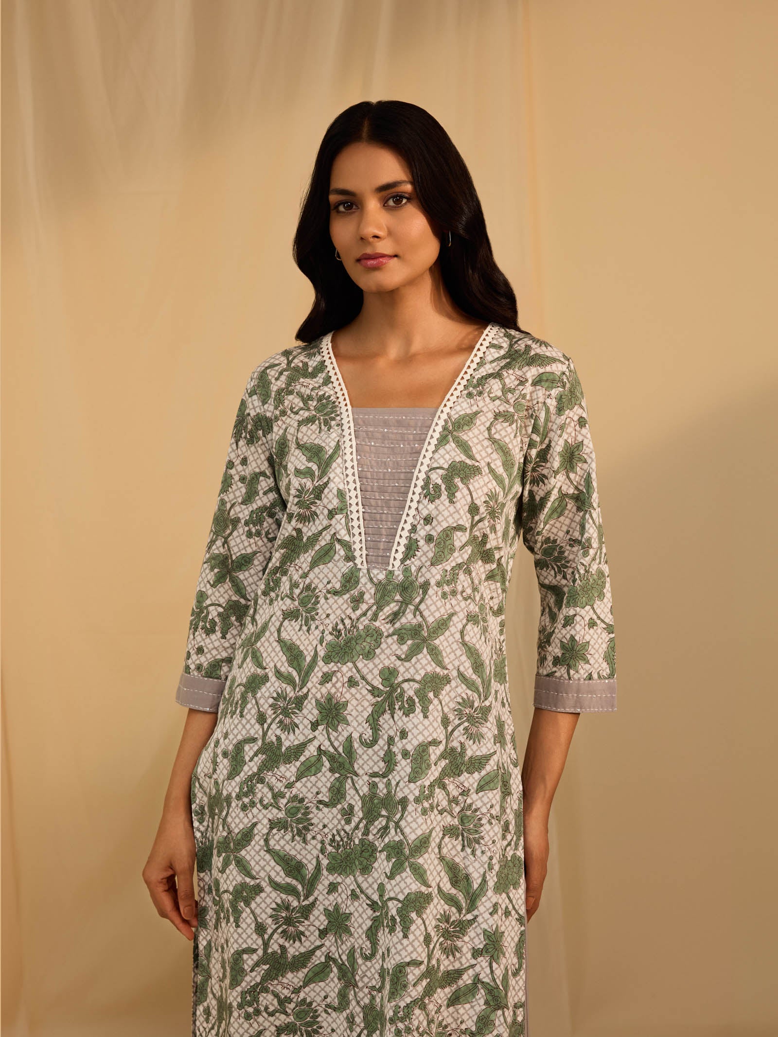 Parakeets Cotton Kurta