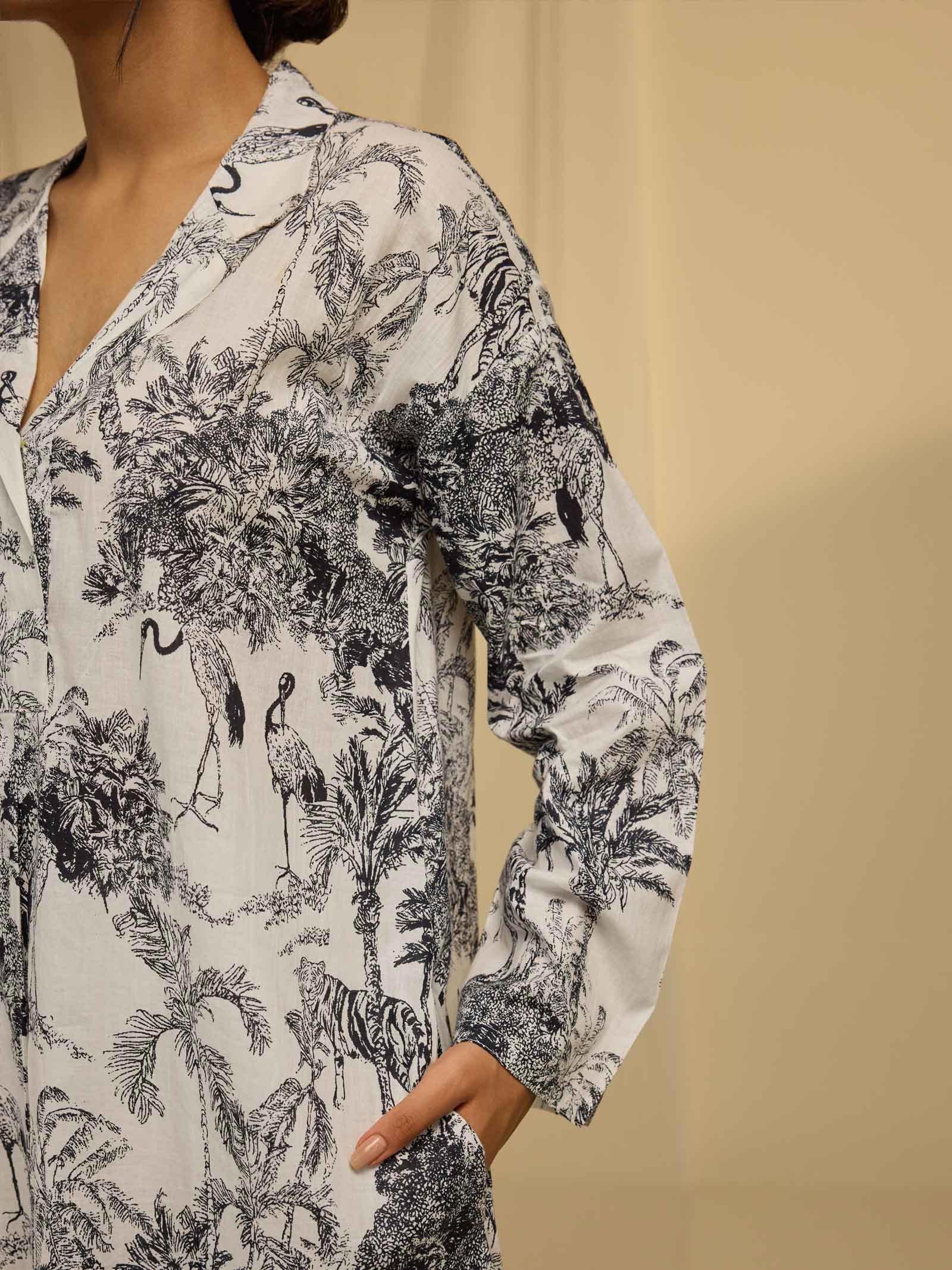 Tiger Trees Voile Kurta