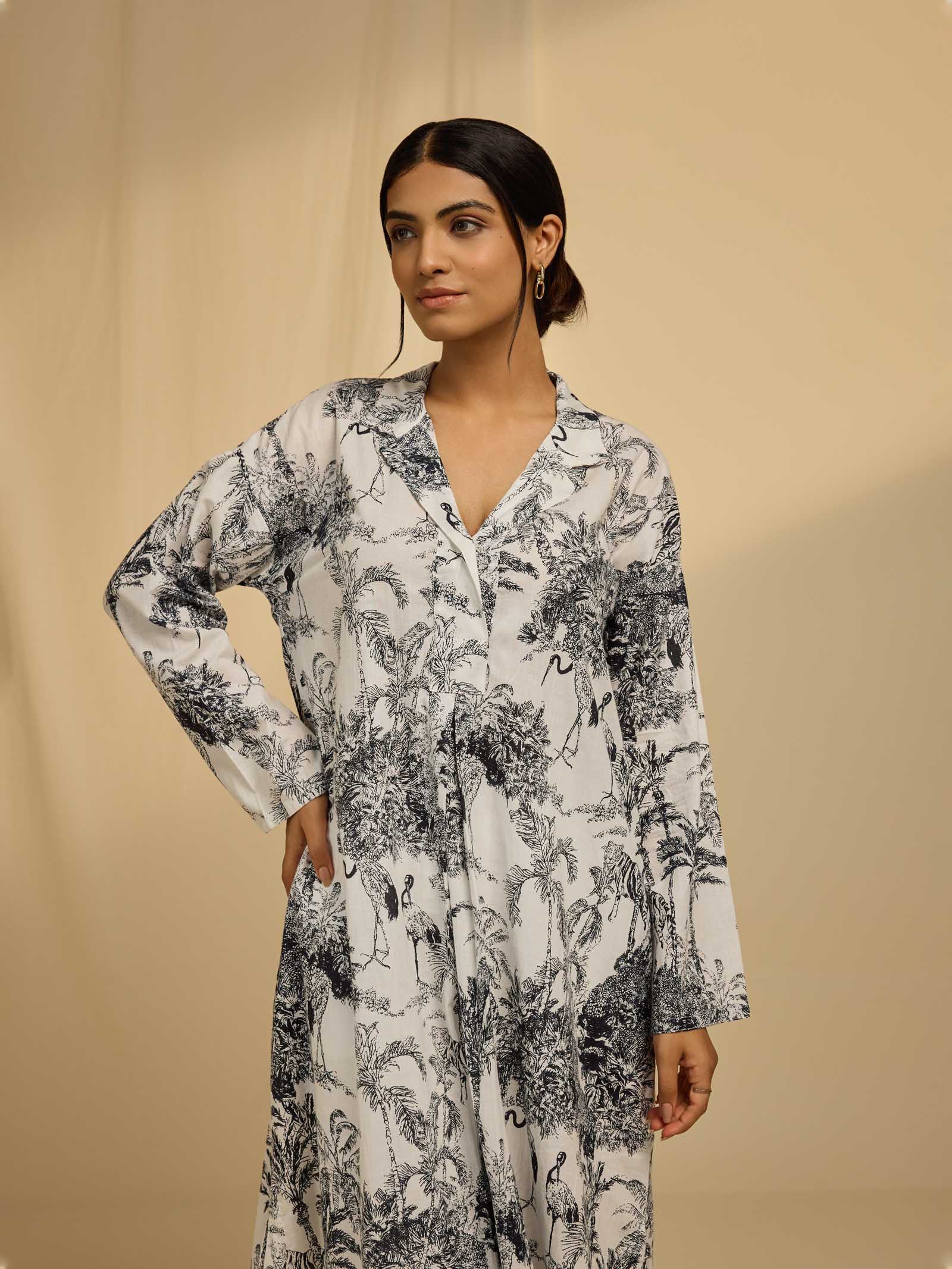 Tiger Trees Voile Kurta