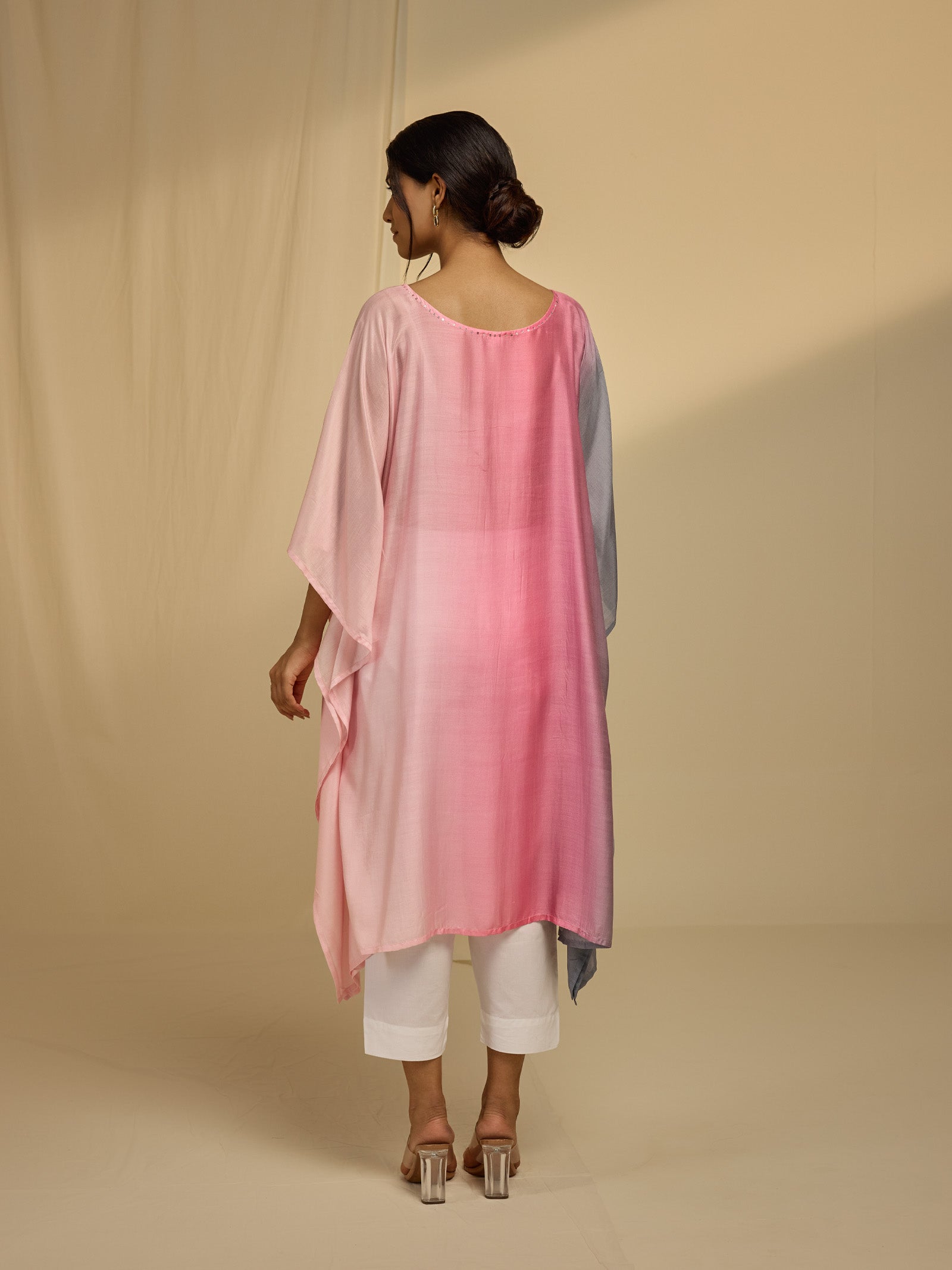 Ombre Pink Silk Kaftan