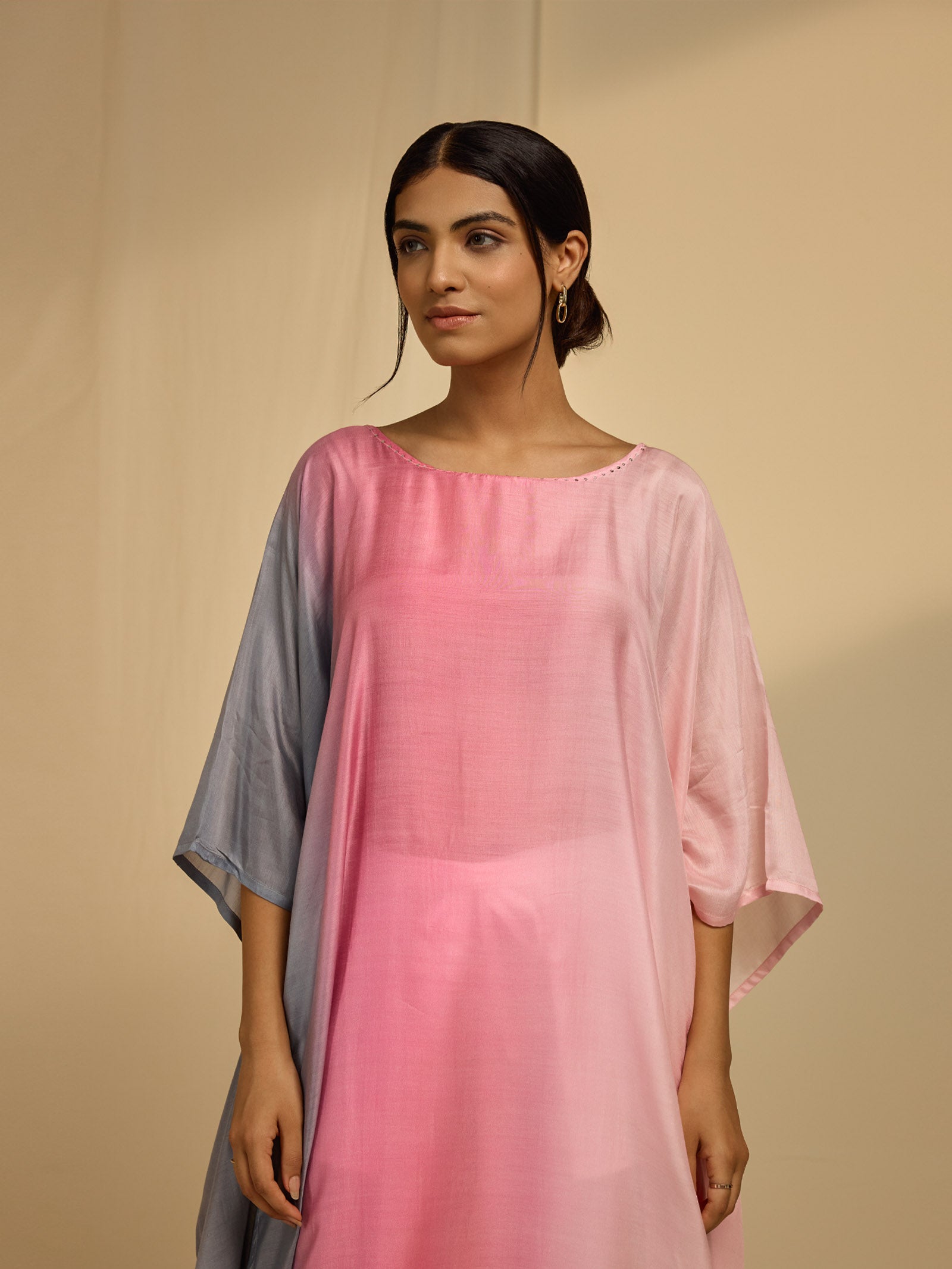 Ombre Pink Silk Kaftan