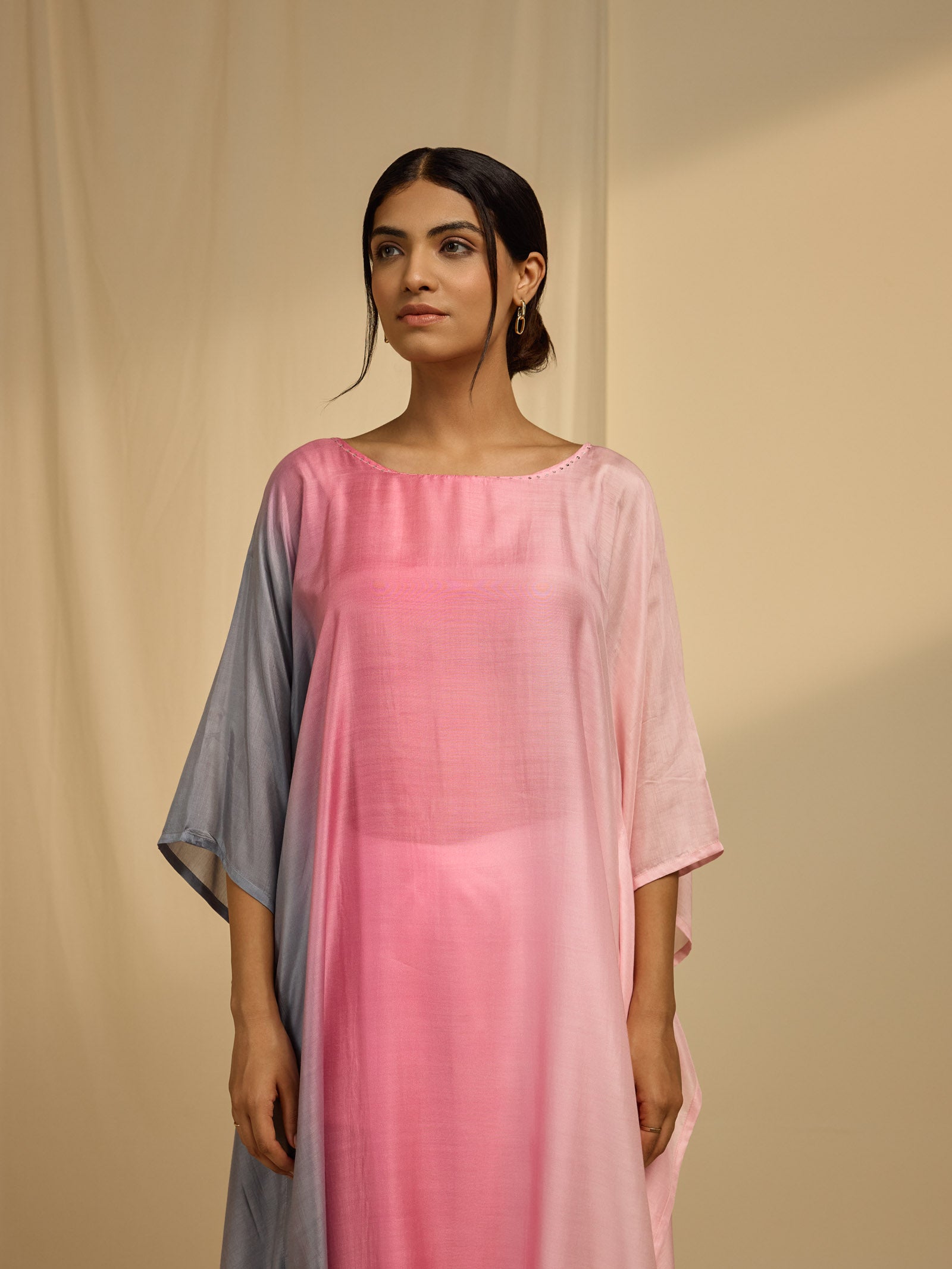 Ombre Pink Silk Kaftan