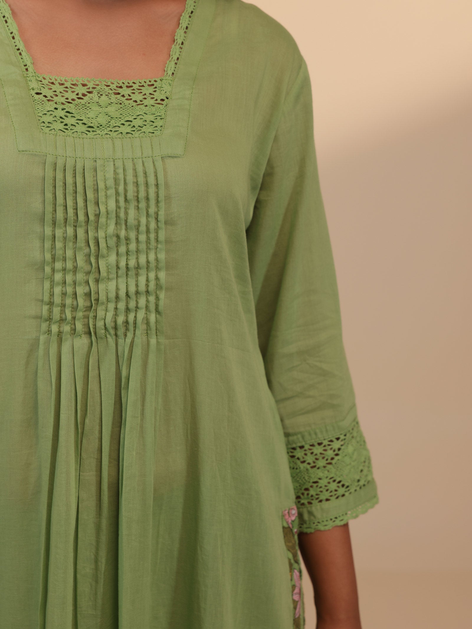 Nettle Green Voile Kurta
