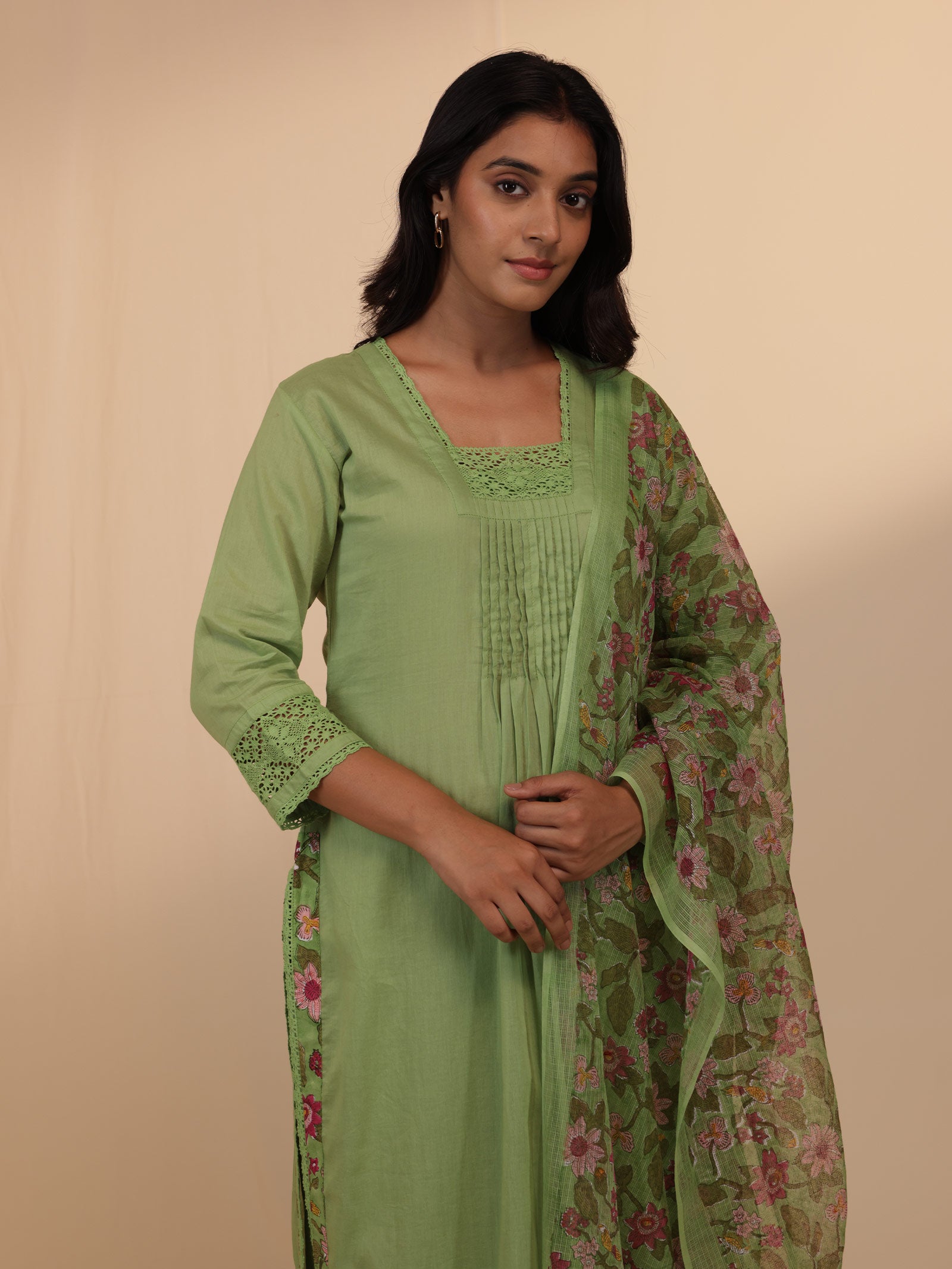 Nettle Green Voile Kurta