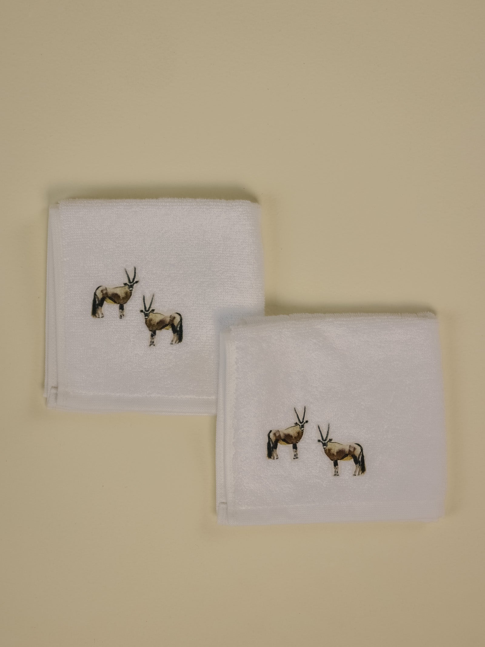 Oryx White Face Towel (Set of 2)