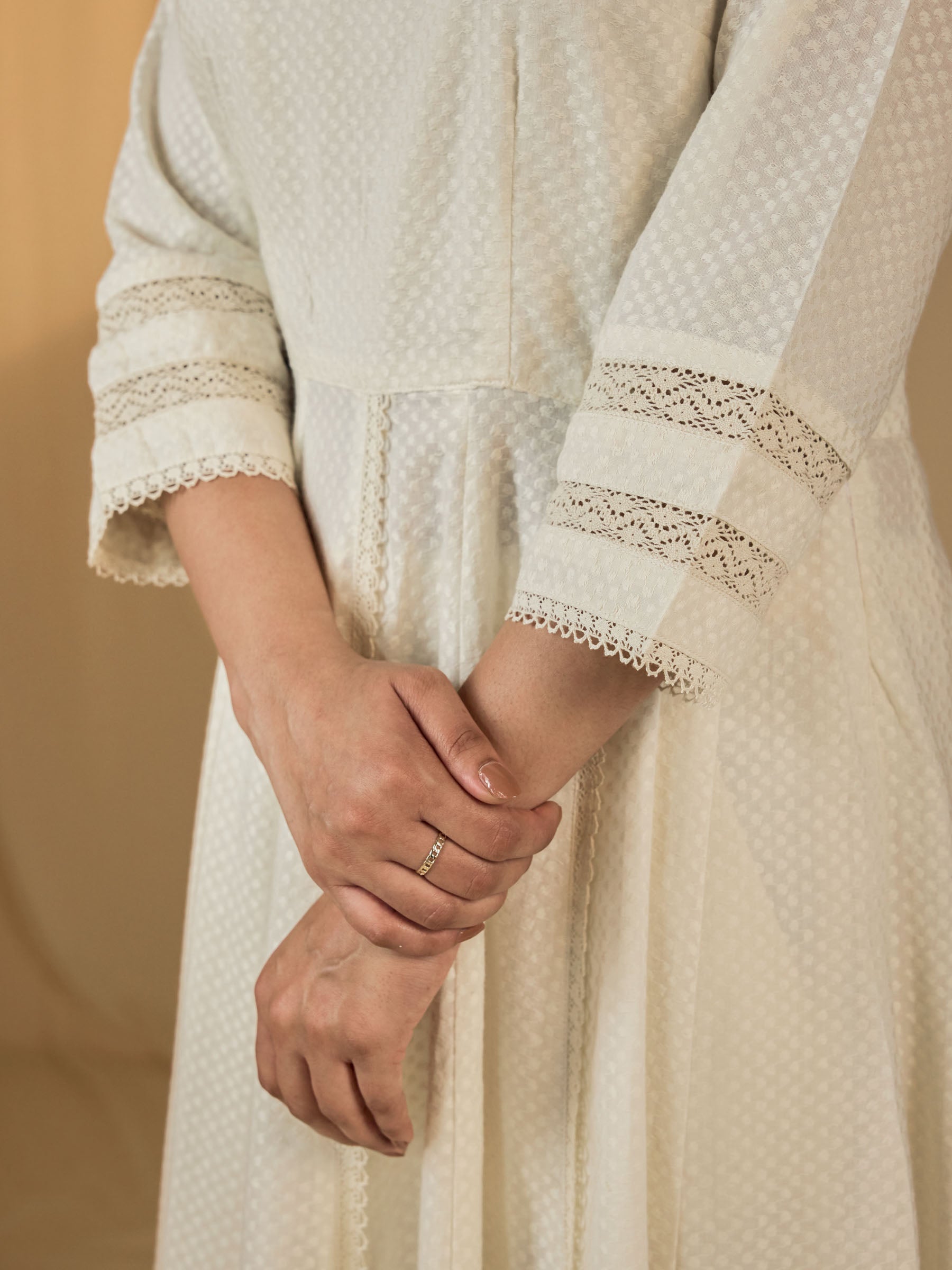 Raw Ecru Flared Cotton Kurta