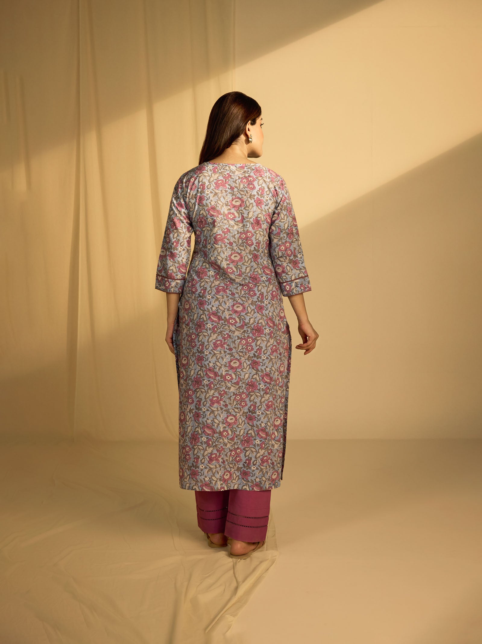 Blue Birds Cotton Kurta