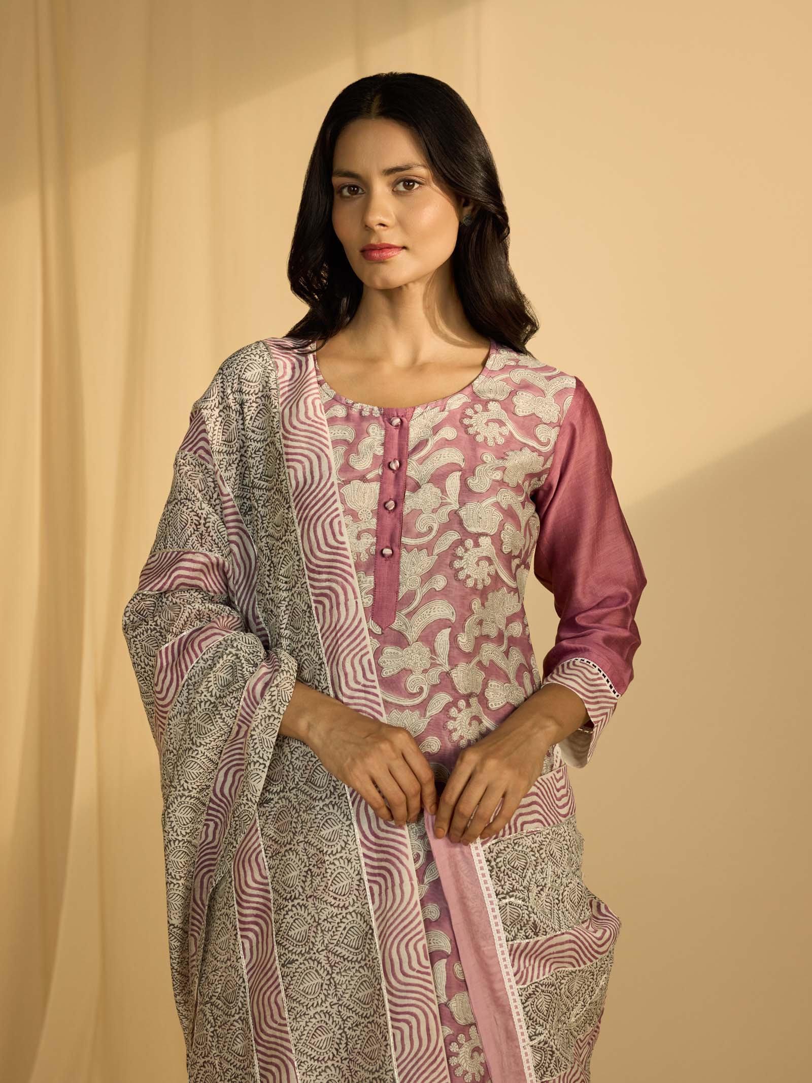 Amethyst Flower Chanderi Dupatta