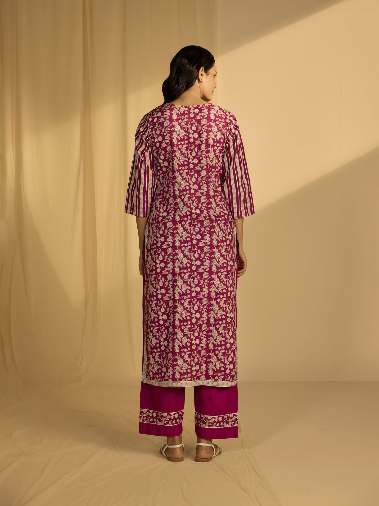 Purple Ink Cotton Kurta