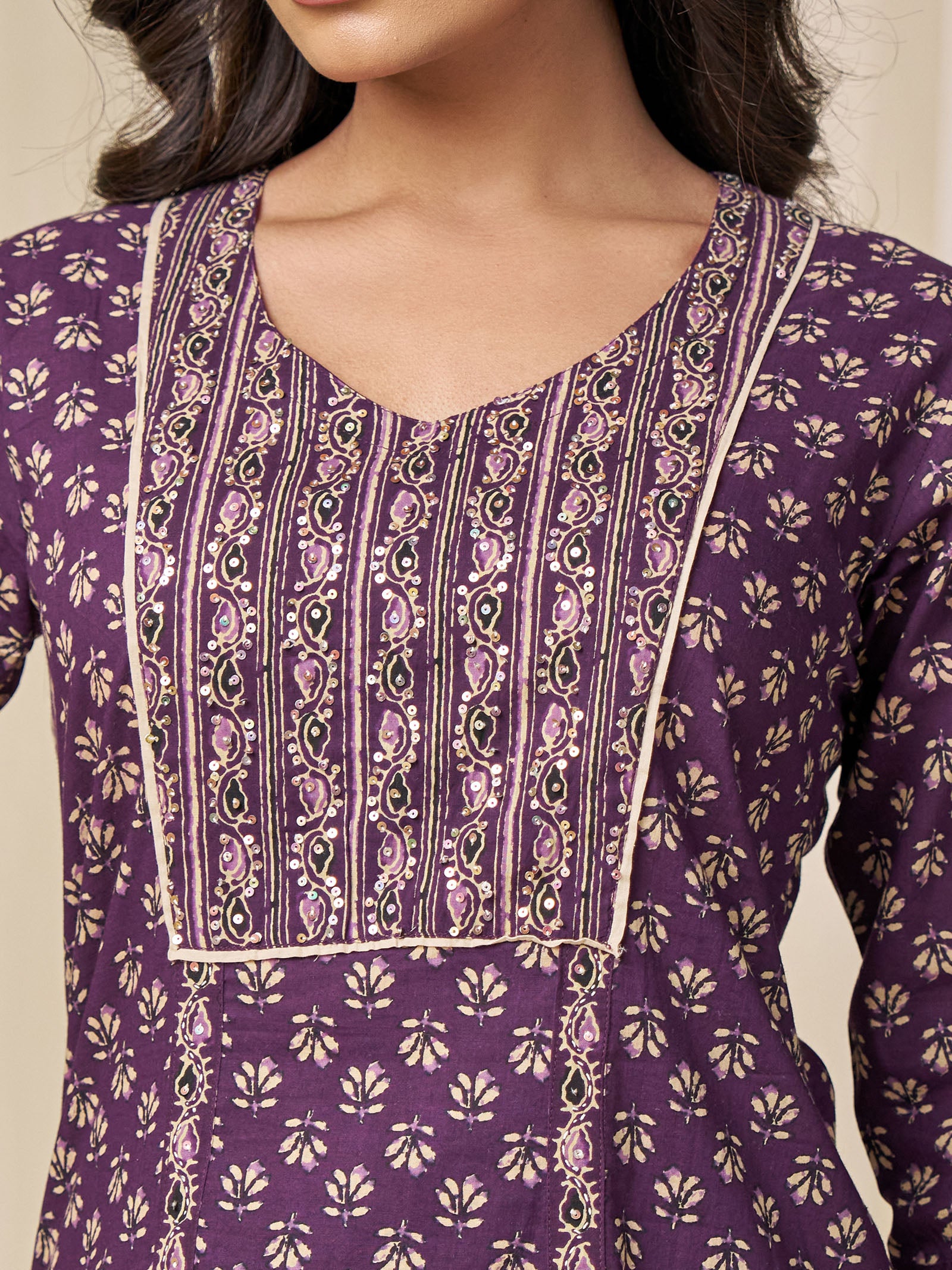 Purple Plum Cotton Kurta