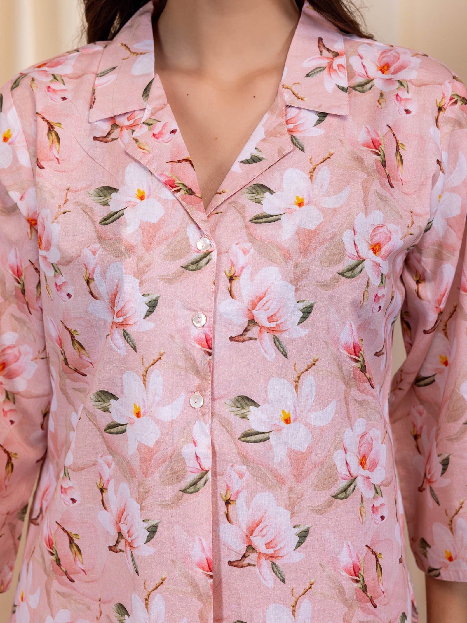 English Peach Voile Night Suit