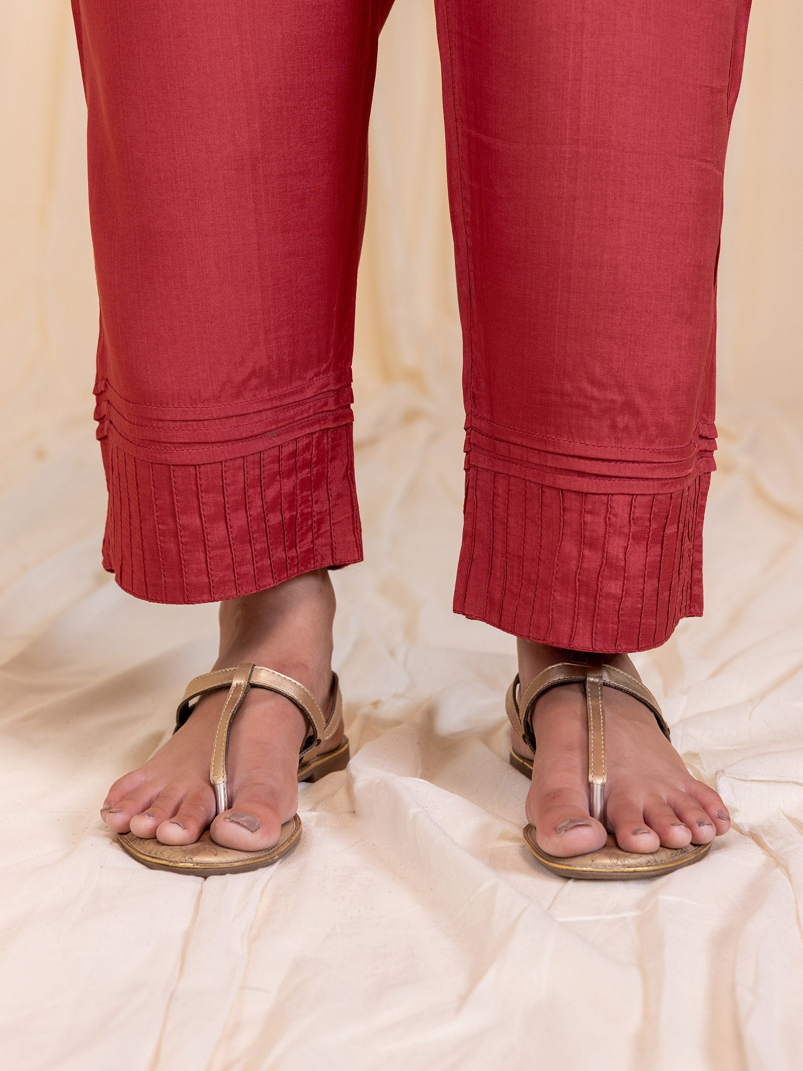 Golden Hues Bamboo Silk Straight Pant