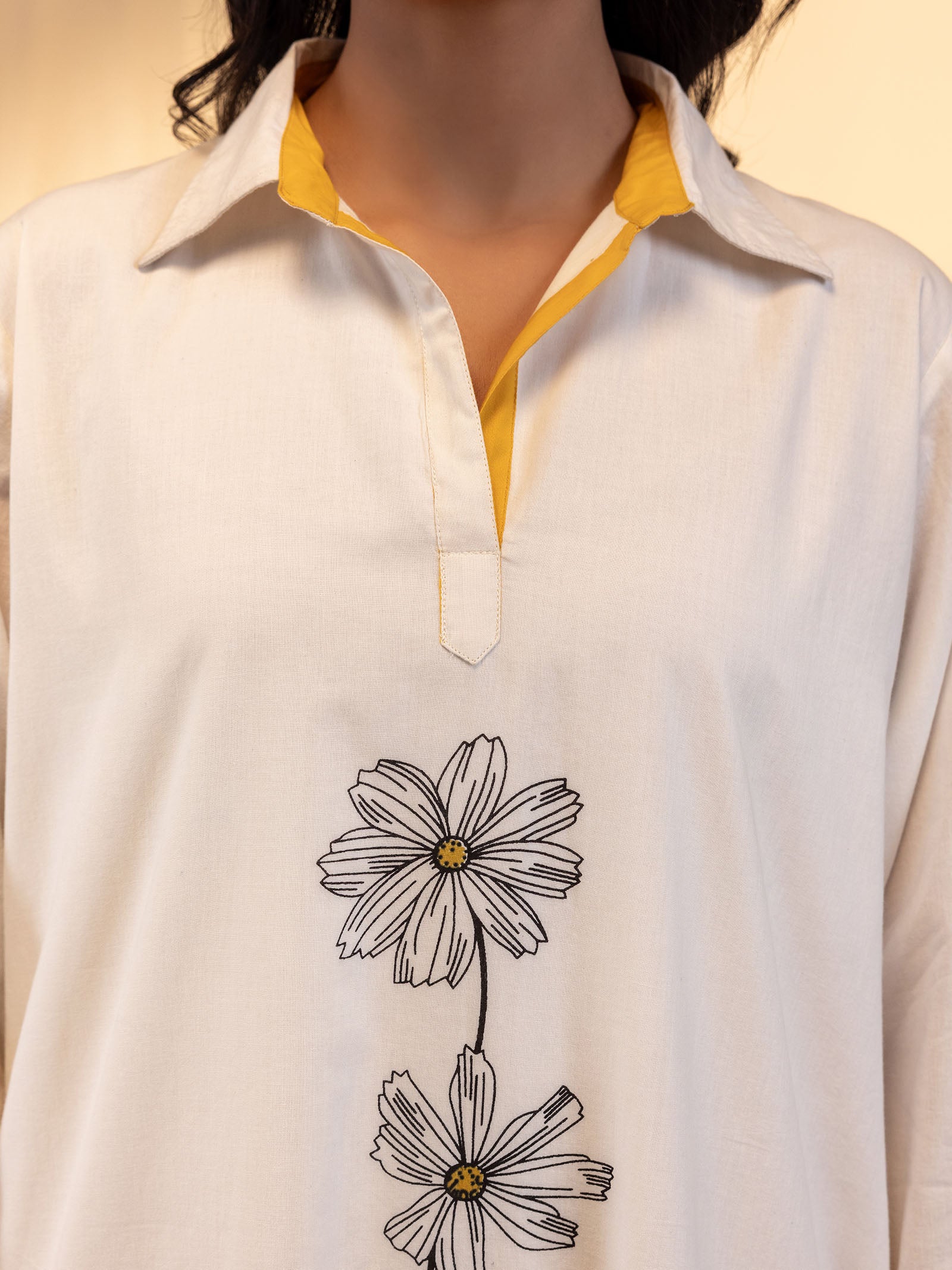 Colour Chrome Ochre Cotton Kurta