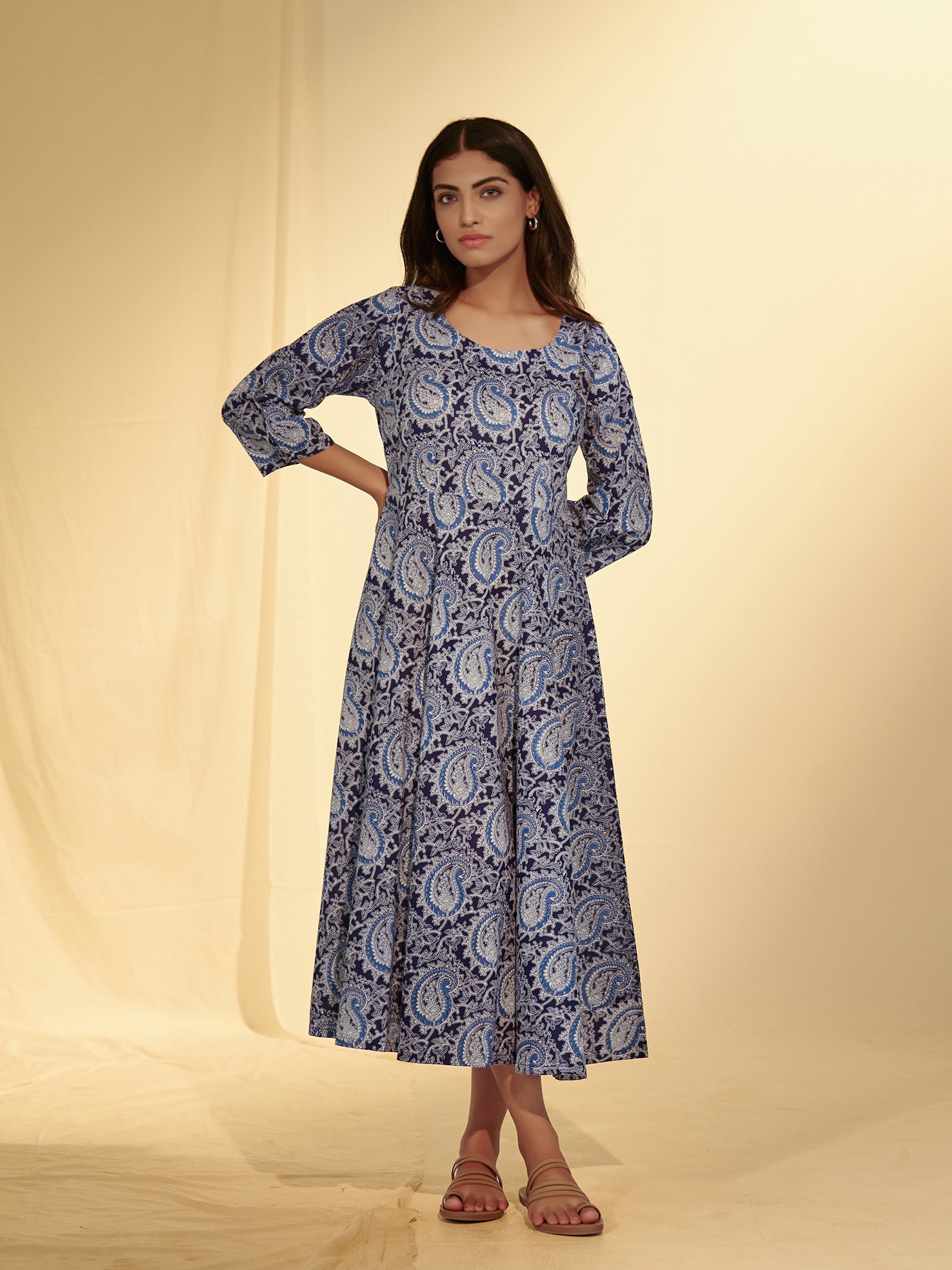 Paisley Blue Cotton Dress