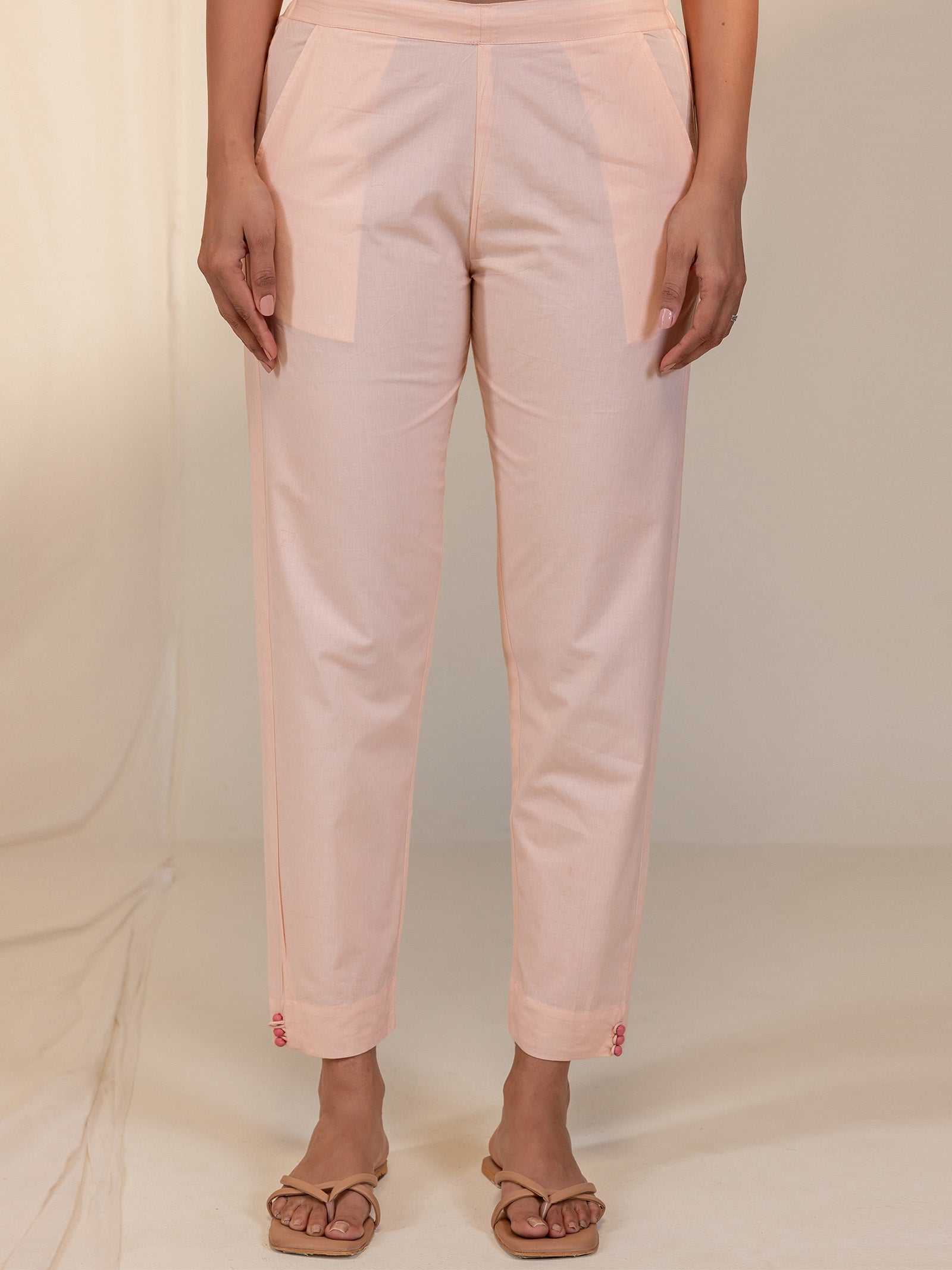 WITP Peach Cotton Cigarette Pant