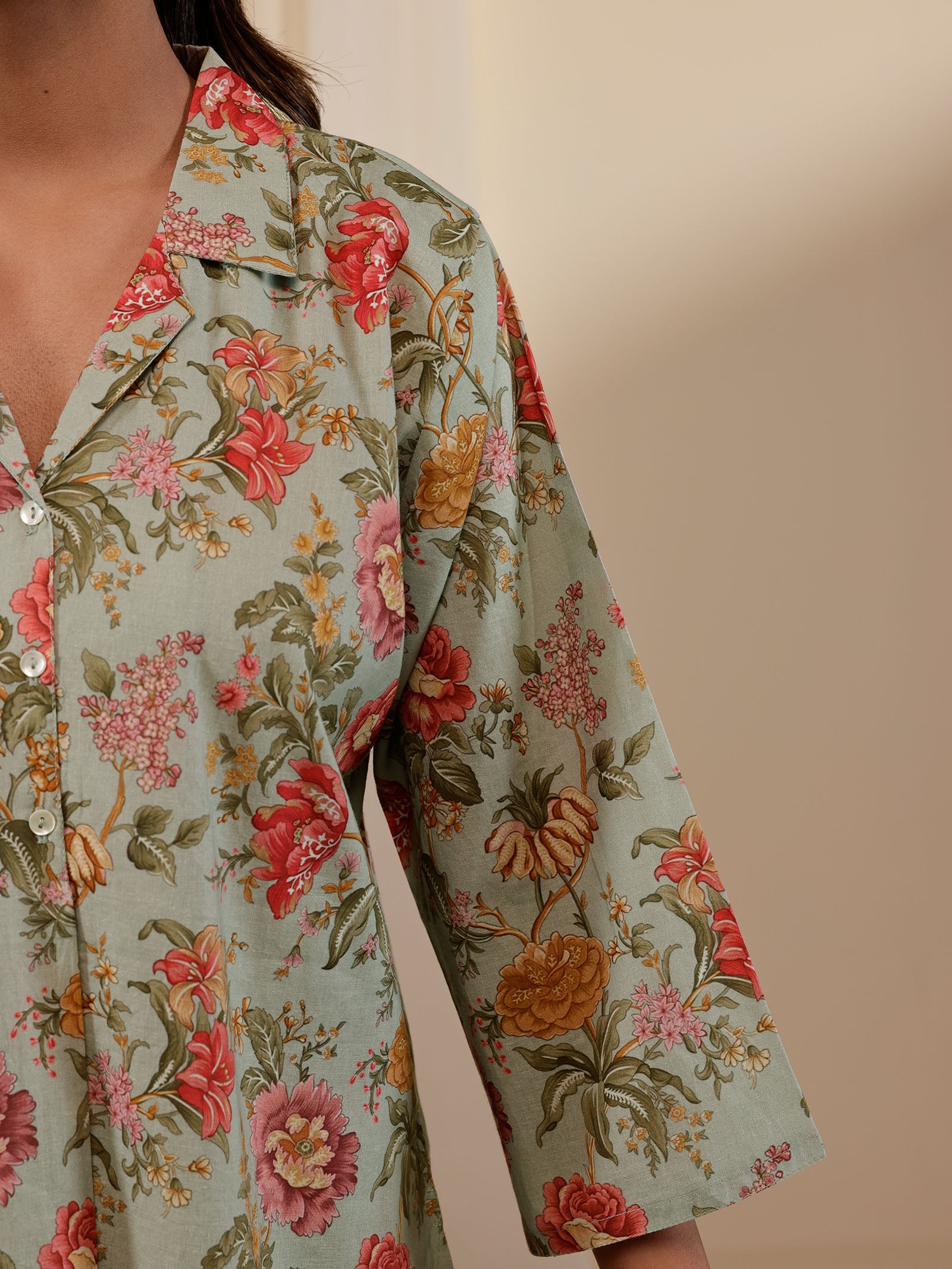 Rosewood Cotton Night Suit