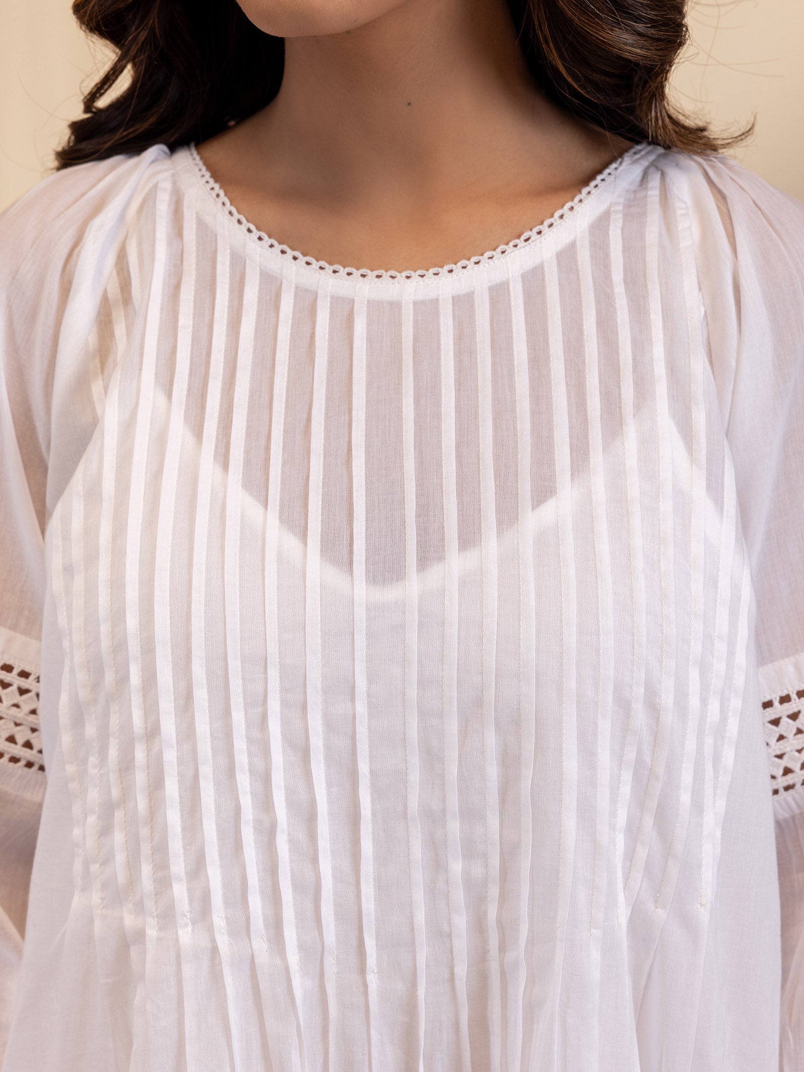 White Wash Lace Voile Dress