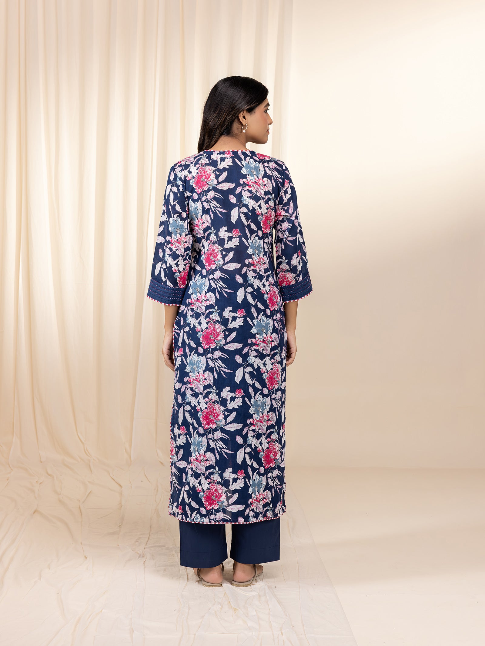 Blue Botanica Voile Kurta