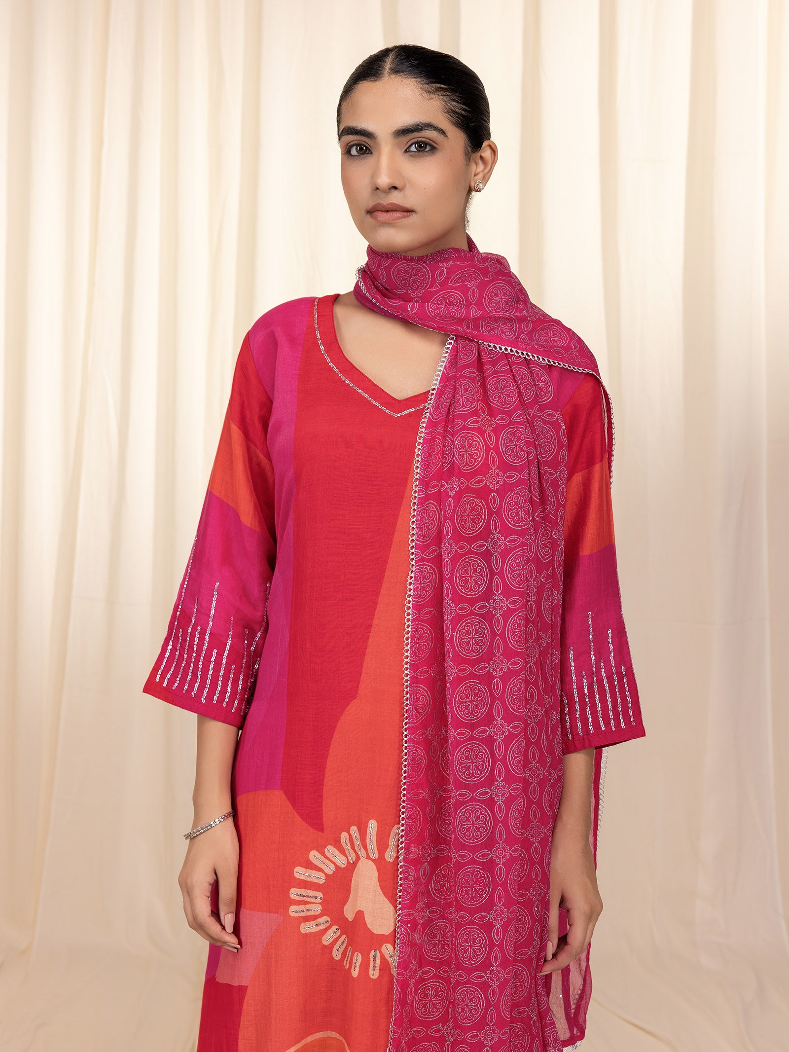 Rosy Tango Chiffon Dupatta
