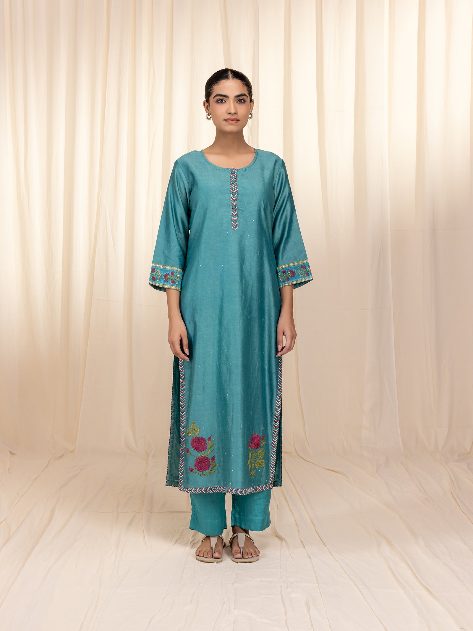 Panna Chanderi Kurta