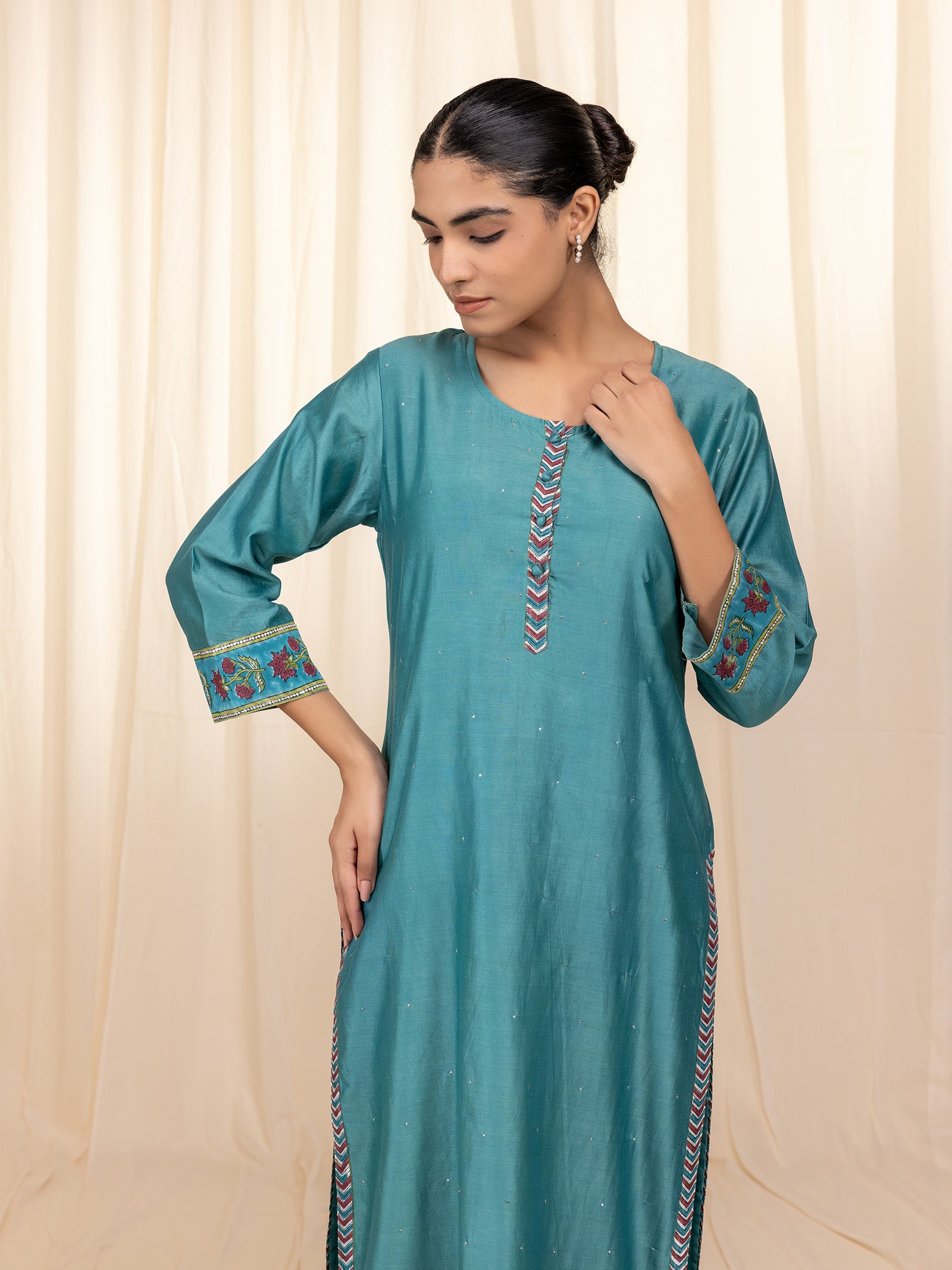 Panna Chanderi Kurta