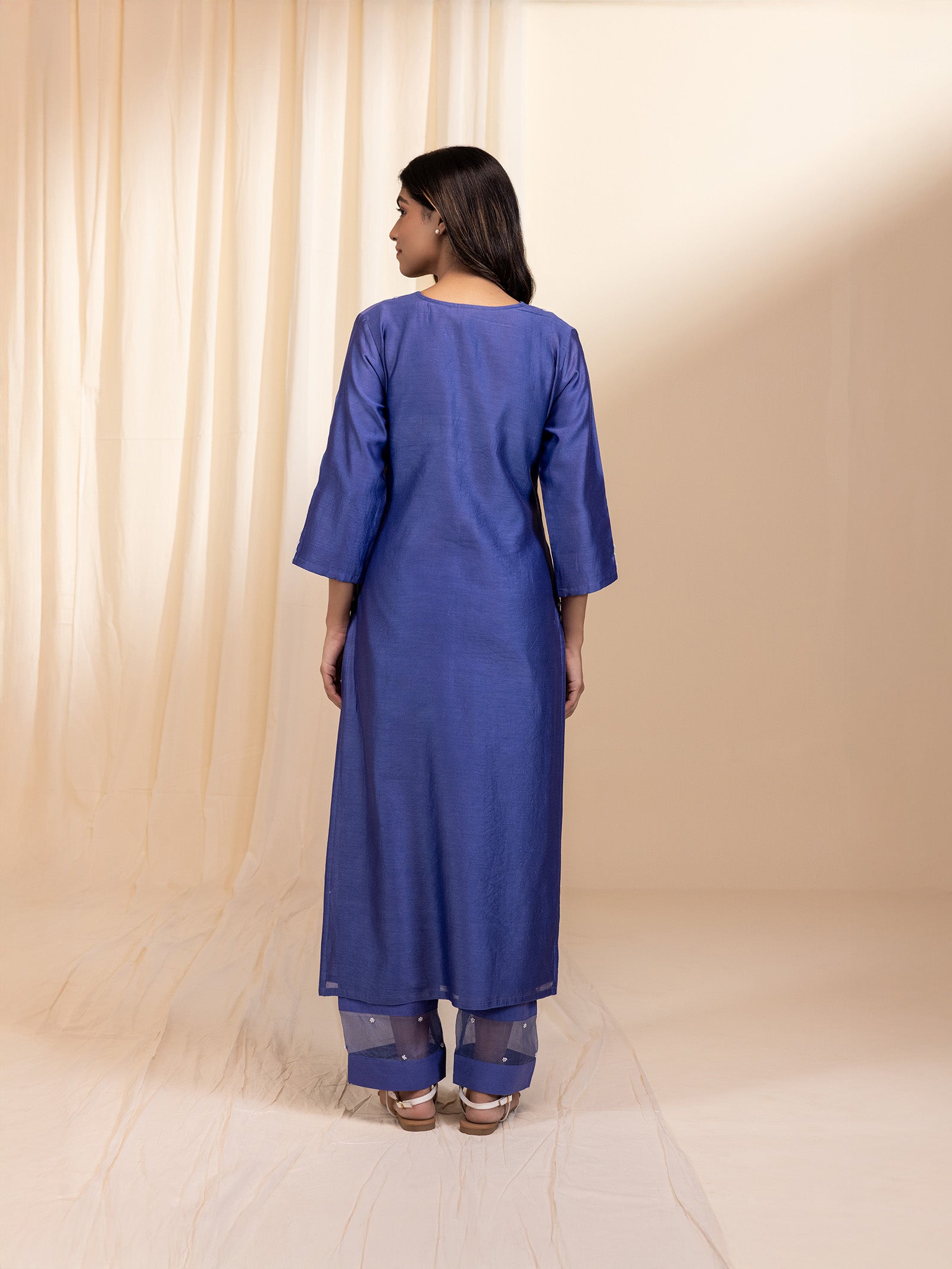 Celebration Purple Chanderi Kurta