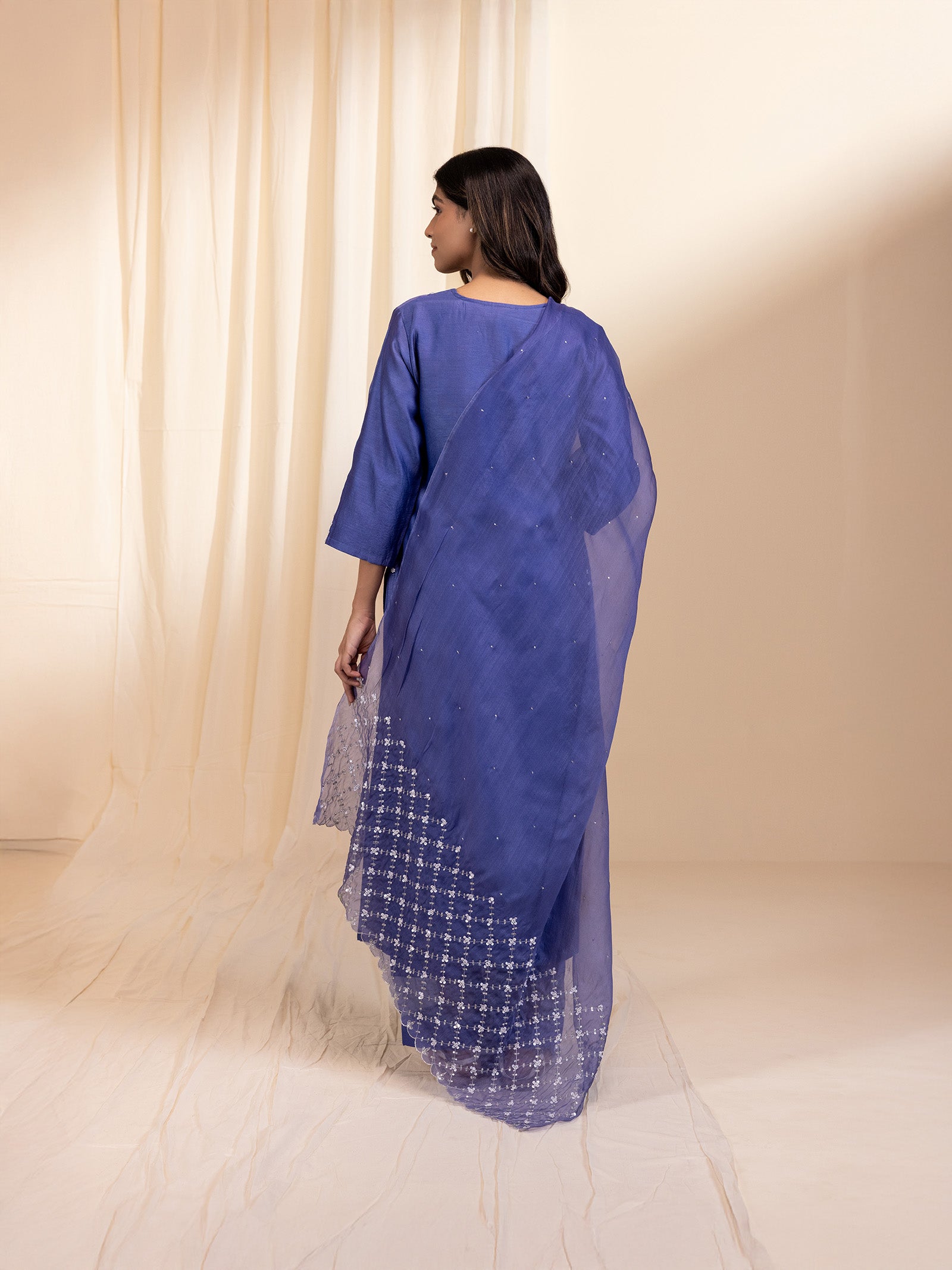 Celebration Purple Organza Dupatta