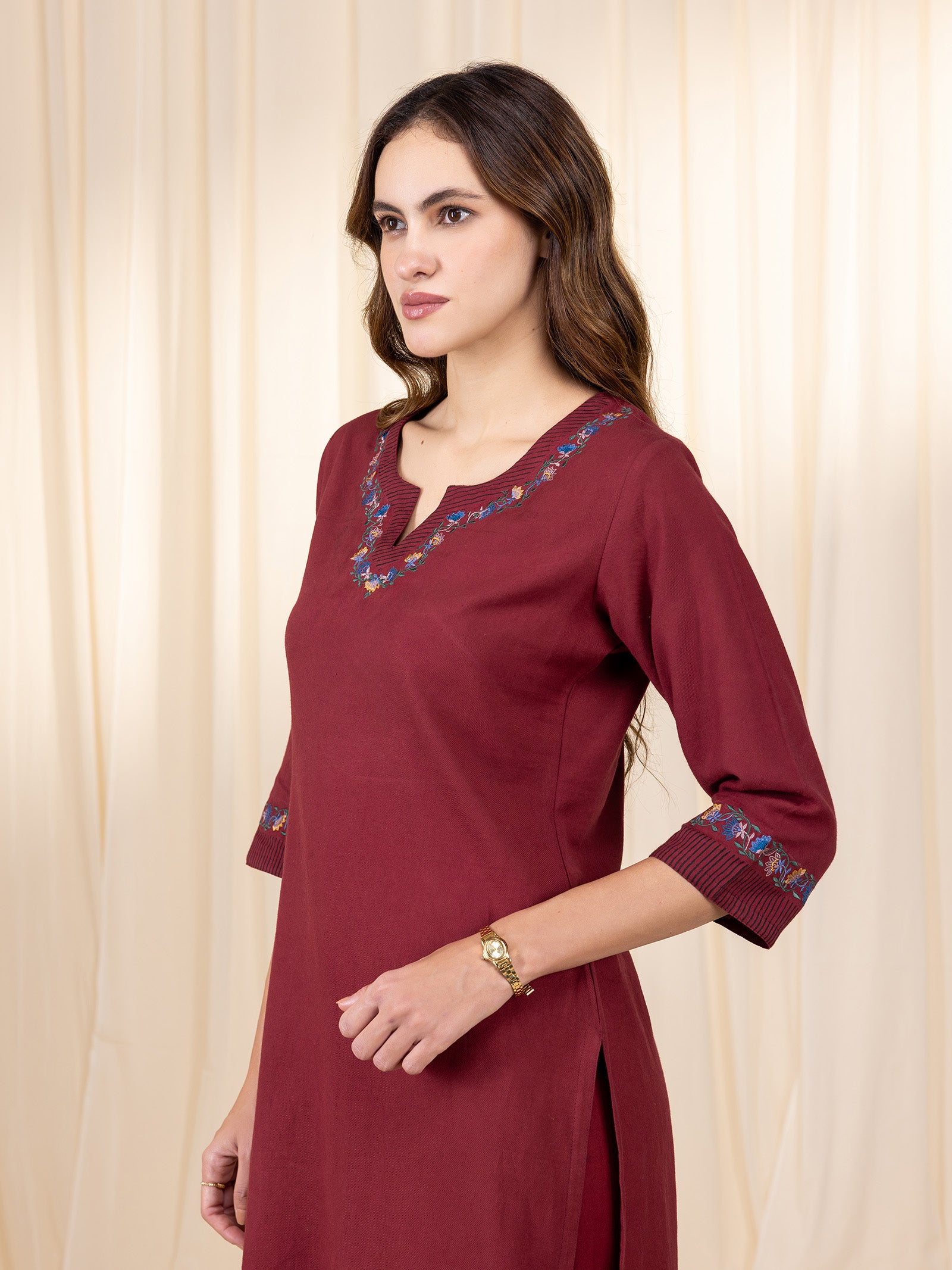 Berry Twill Kurta