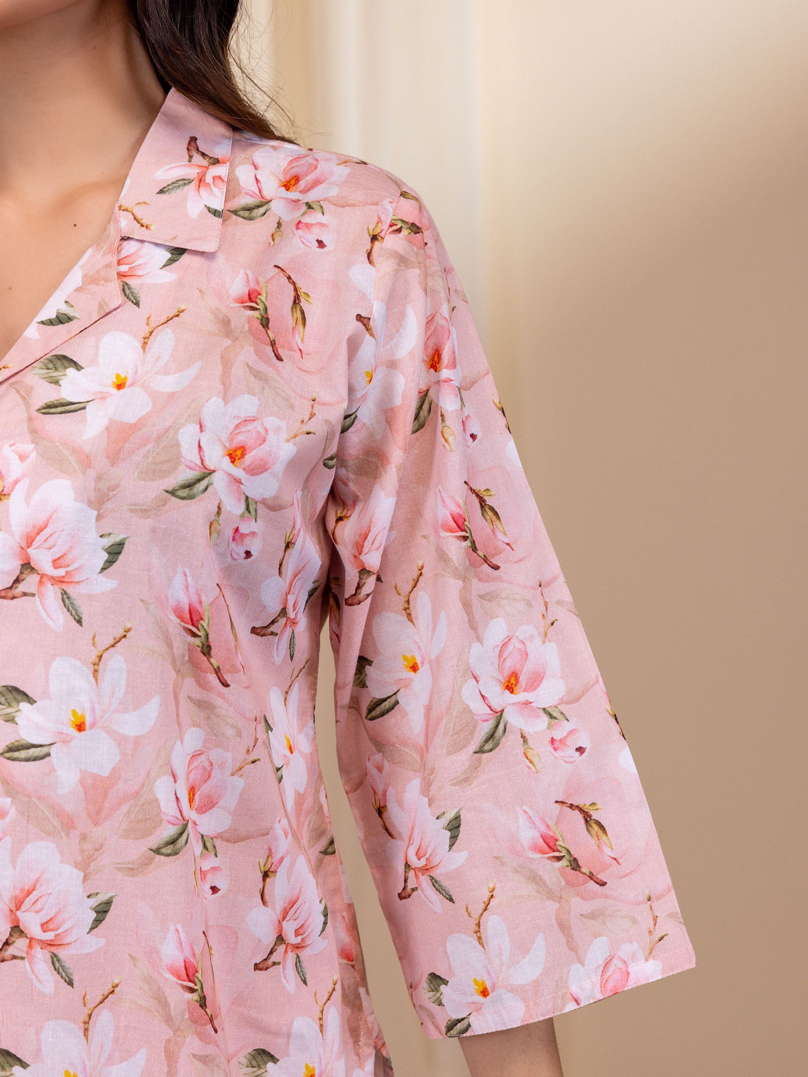 English Peach Voile Night Suit