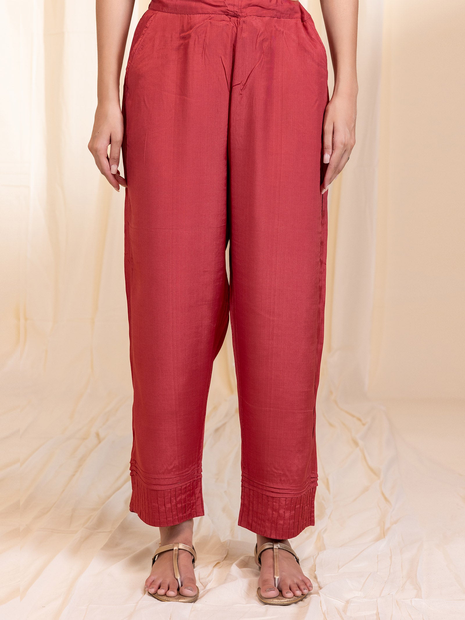Golden Hues Bamboo Silk Straight Pant