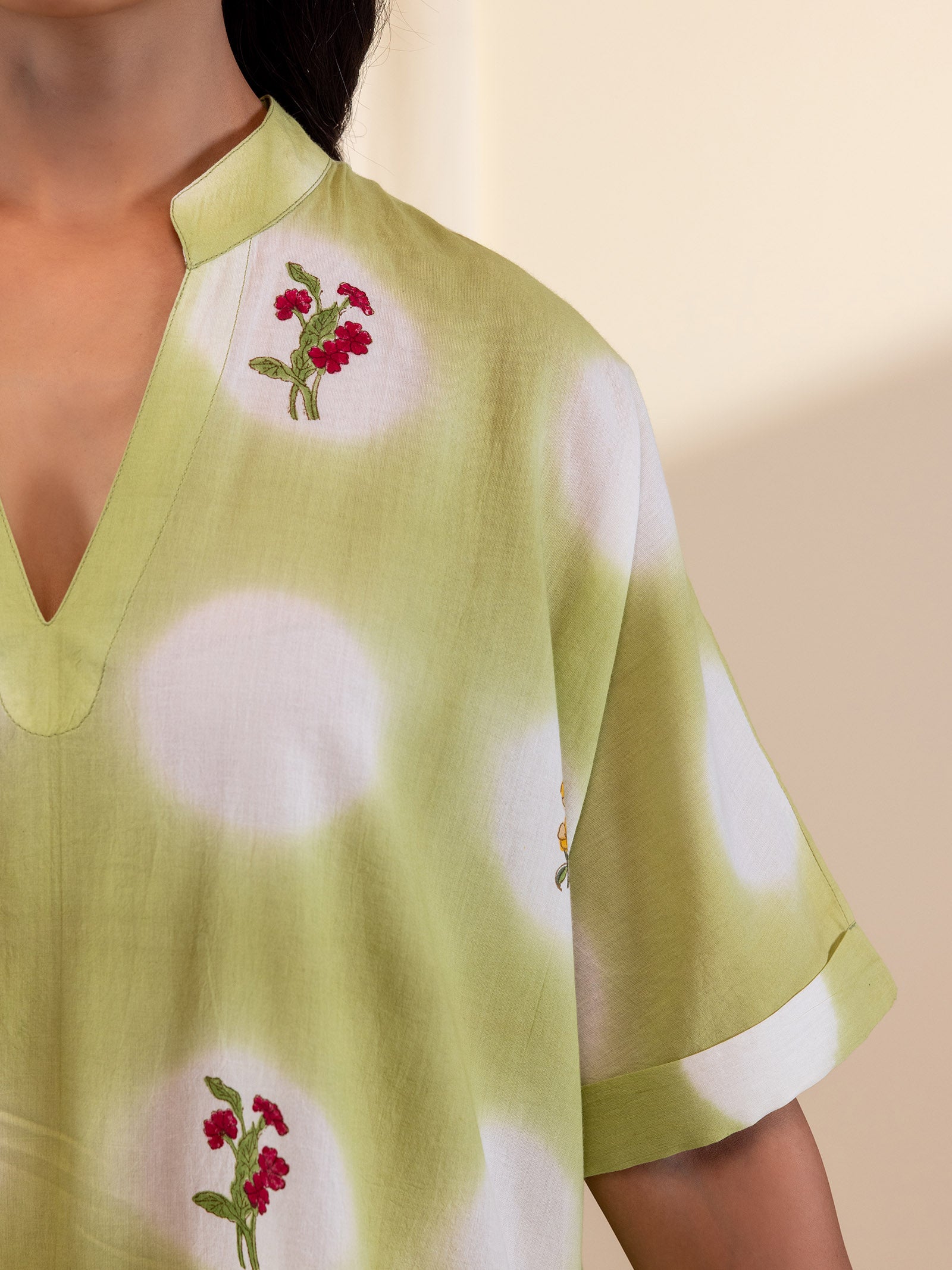Izel Green Cotton Tunic