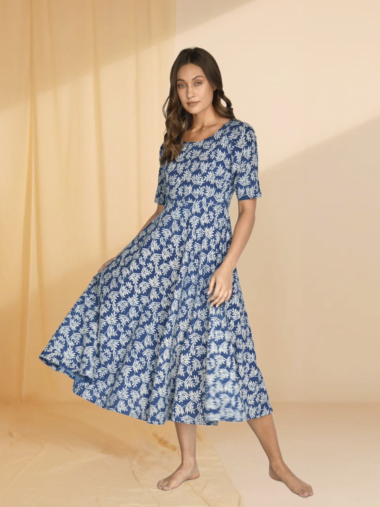 Mexican Indigo Cotton Dress