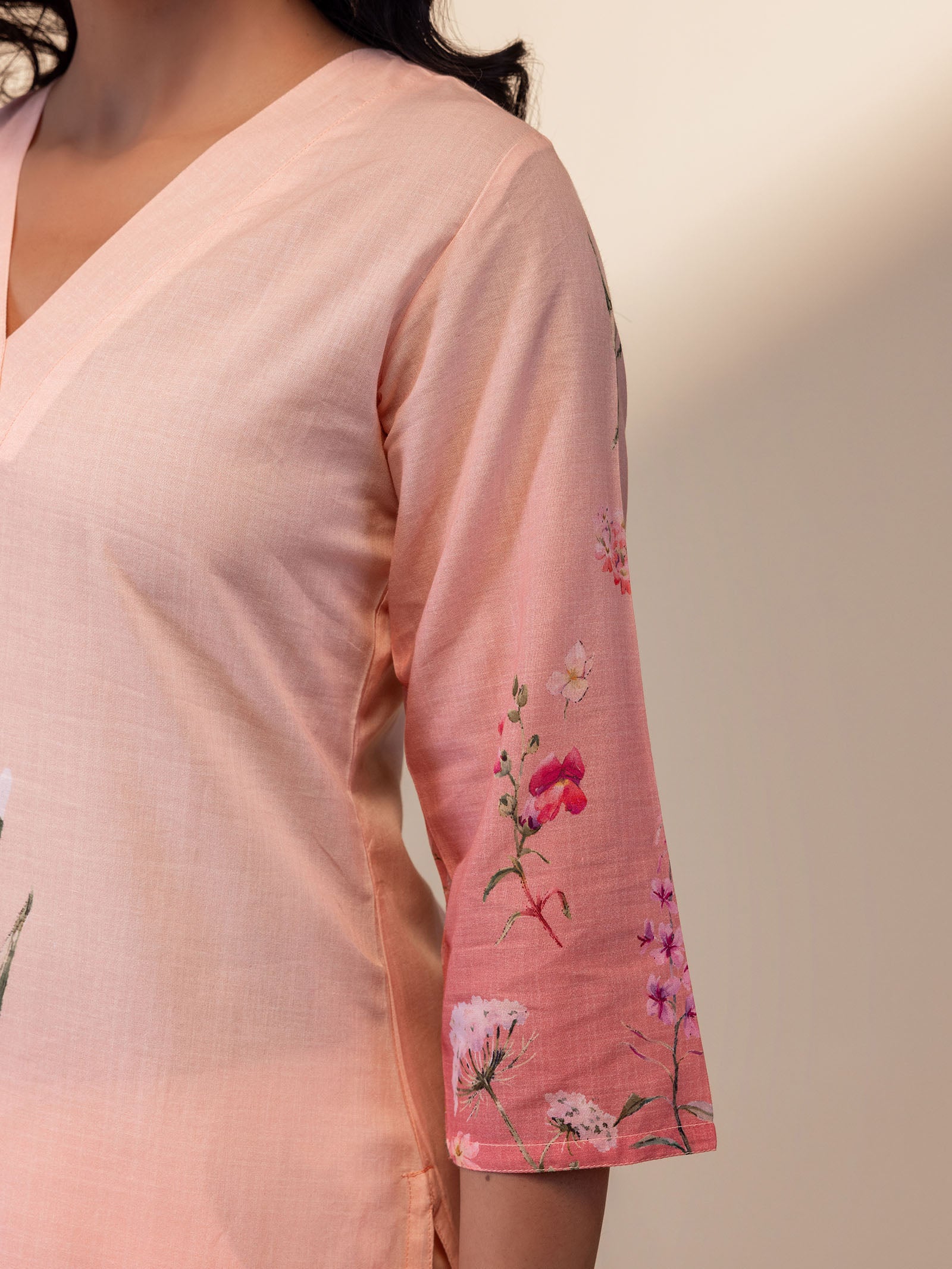 WITP Peach Cotton Kurta