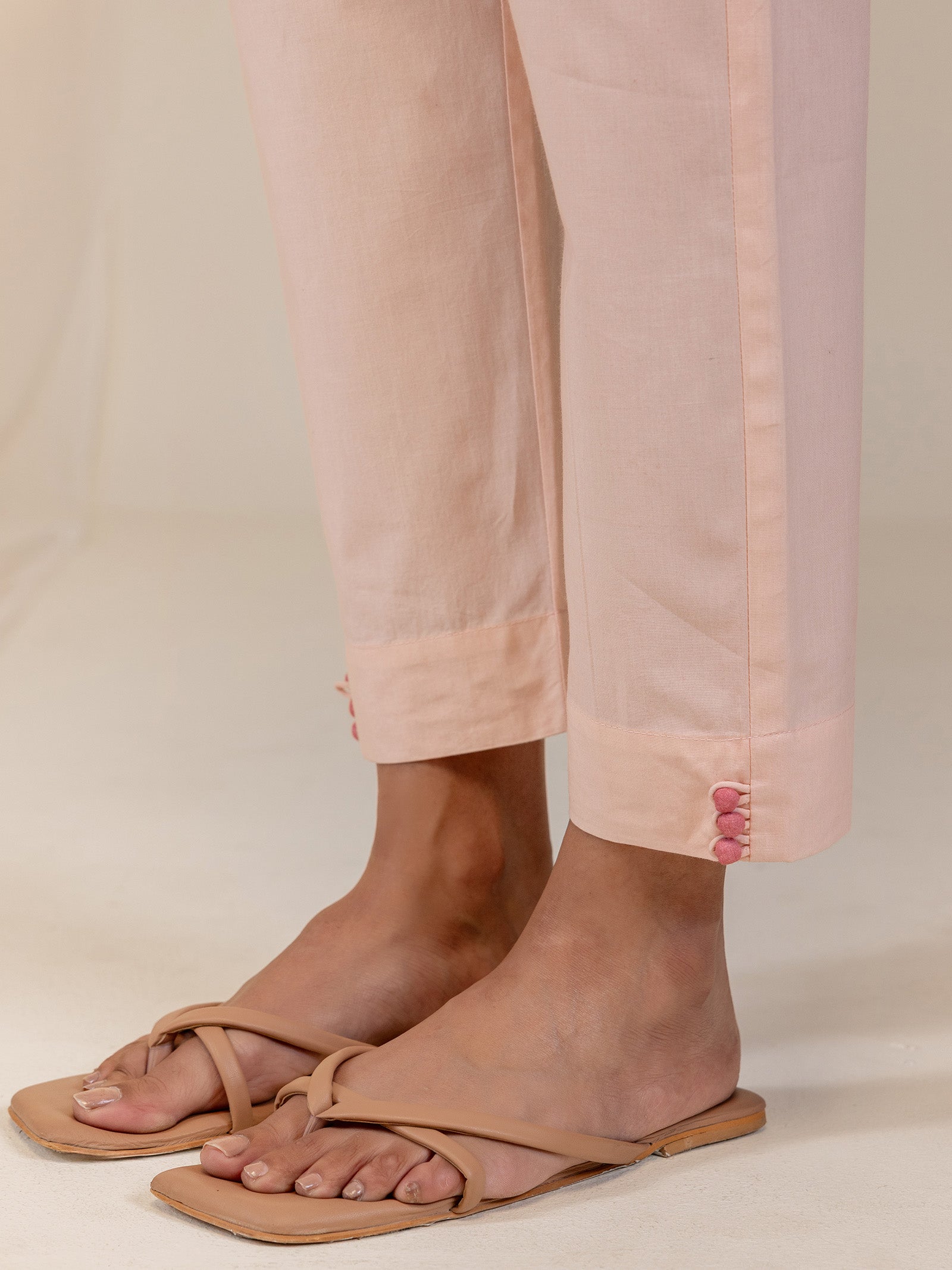 WITP Peach Cotton Cigarette Pant