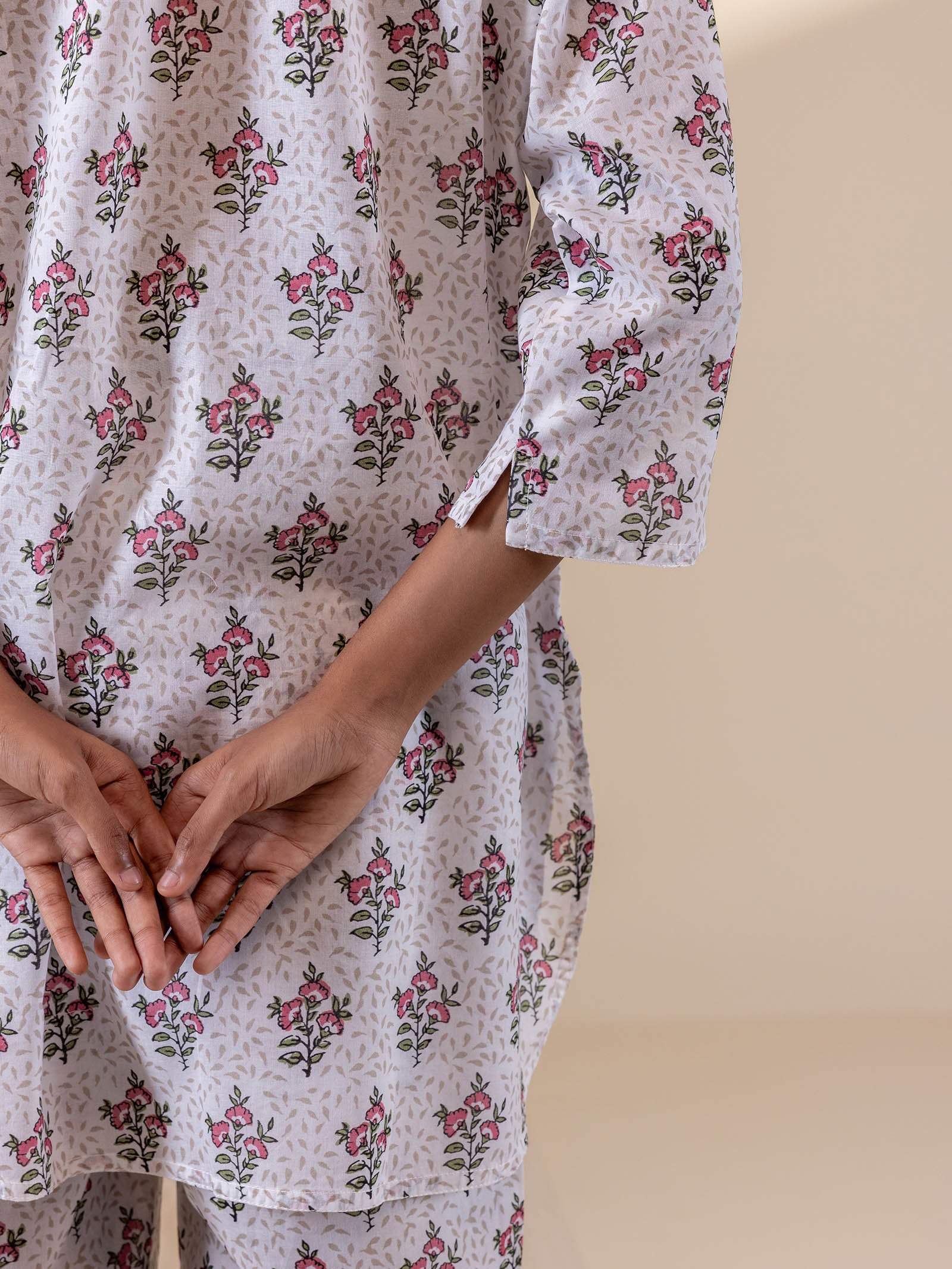 Rosy Whispers Cotton Night Suit