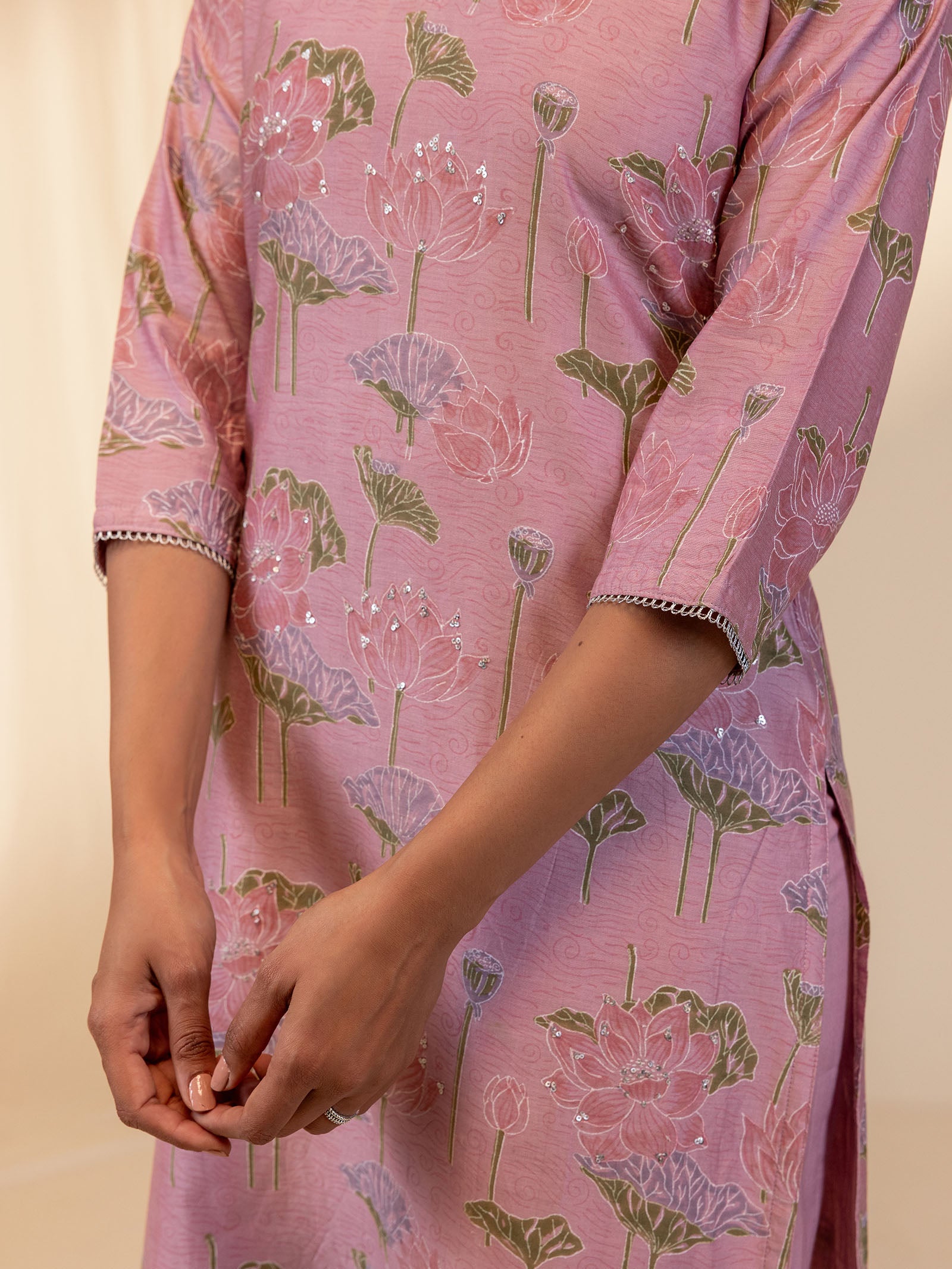 Silver Smith Pink Chanderi Kurta