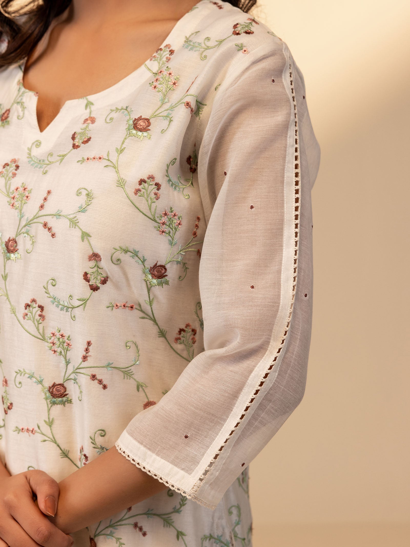 Skin Tones Ivory Chanderi Kurta