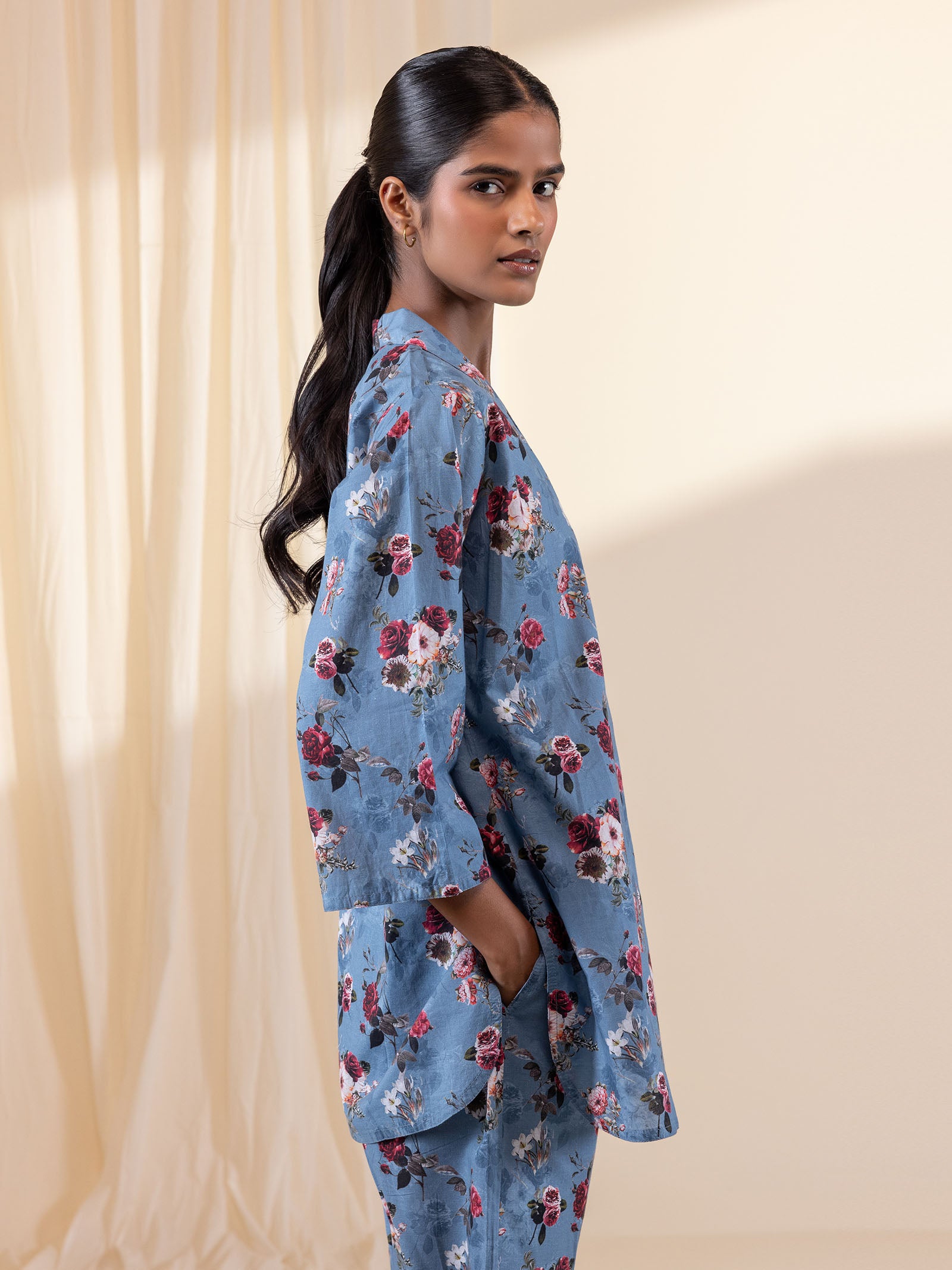 Twilight Florals Voile Night Suit