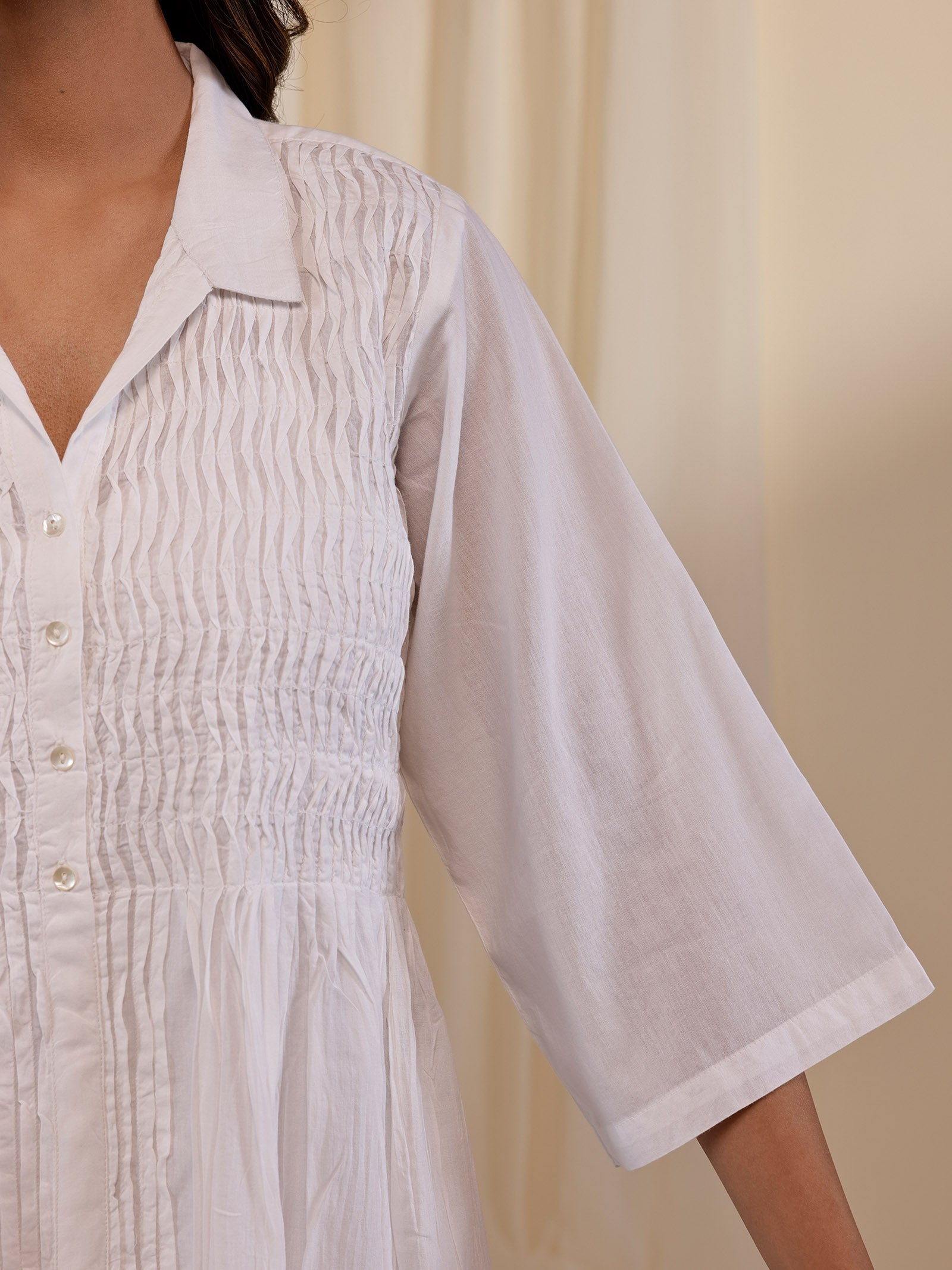 White Wash Waves Voile Kurta