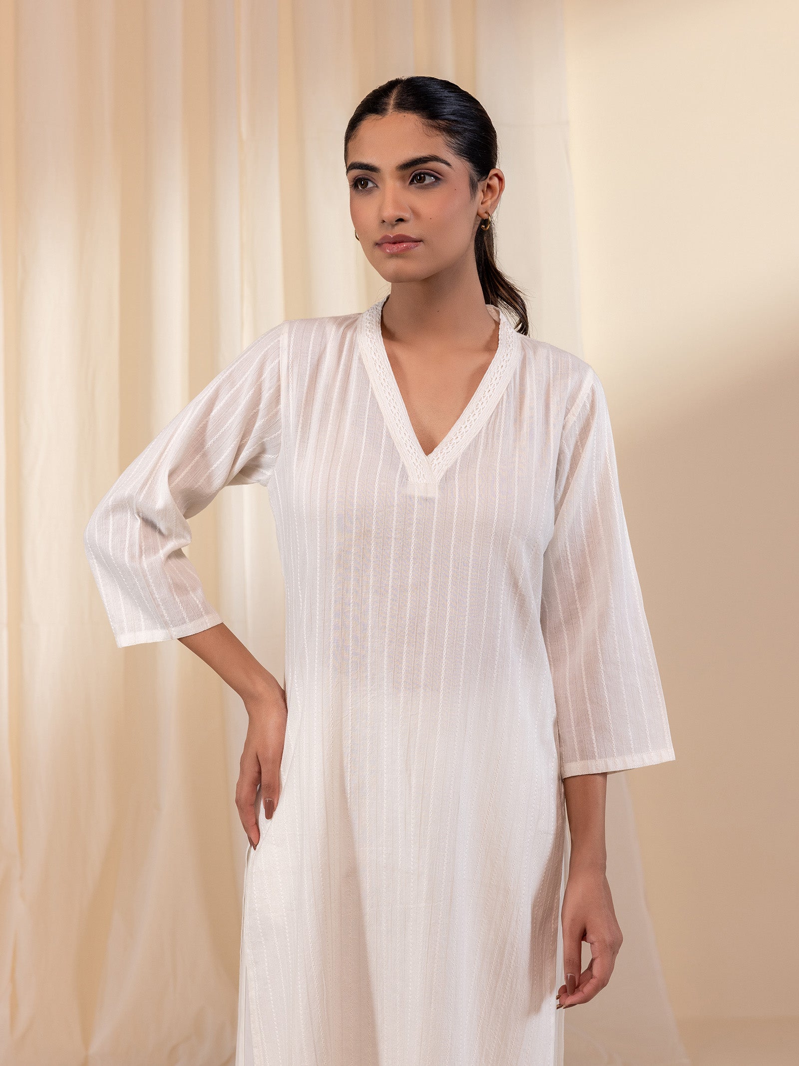 Skin Tones Almond Cotton Kurta