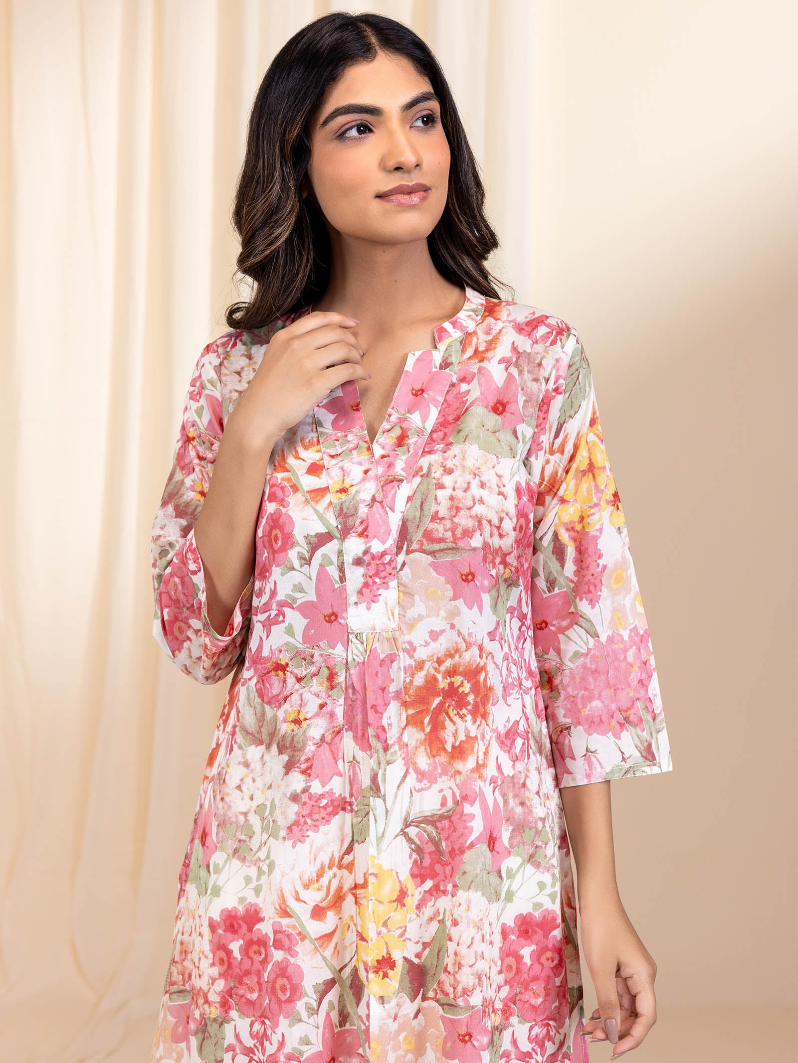 Bloom Peach Viscose Kurta