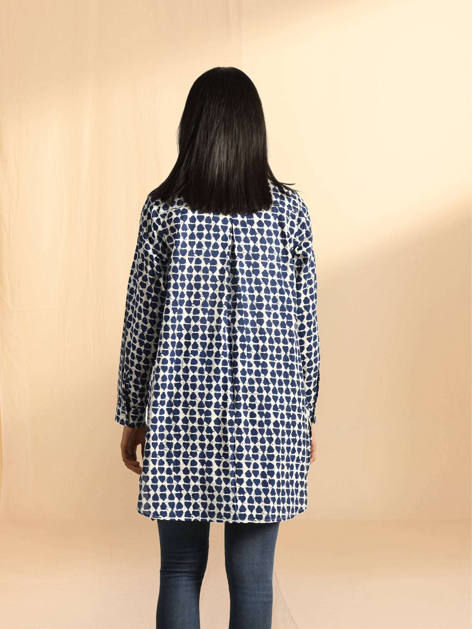 Blue Blocks Cotton Jacket Shirt