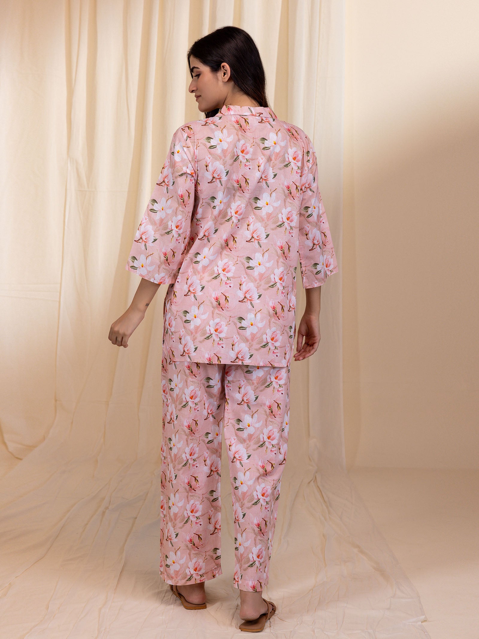 English Peach Voile Night Suit