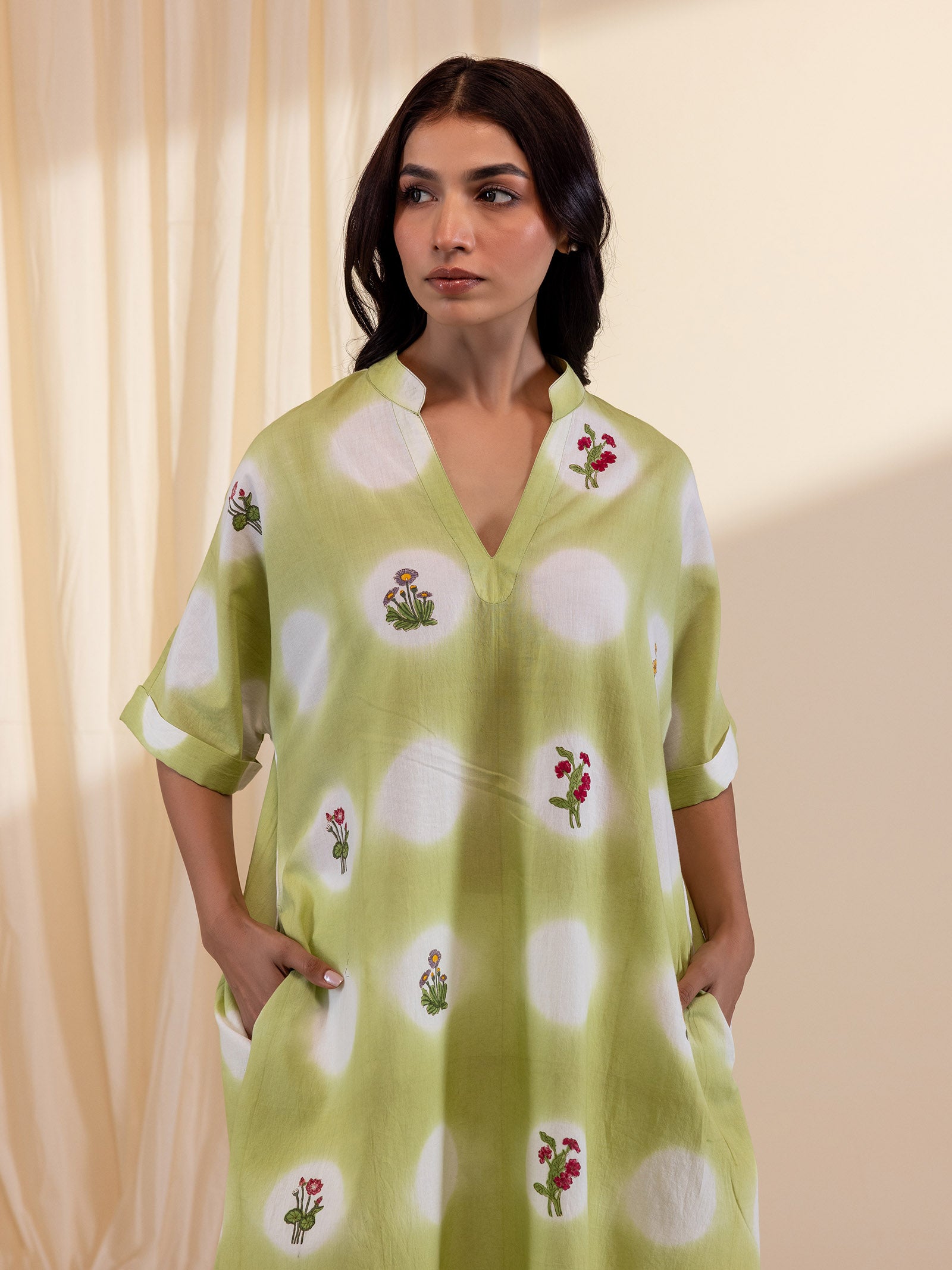 Izel Green Cotton Tunic
