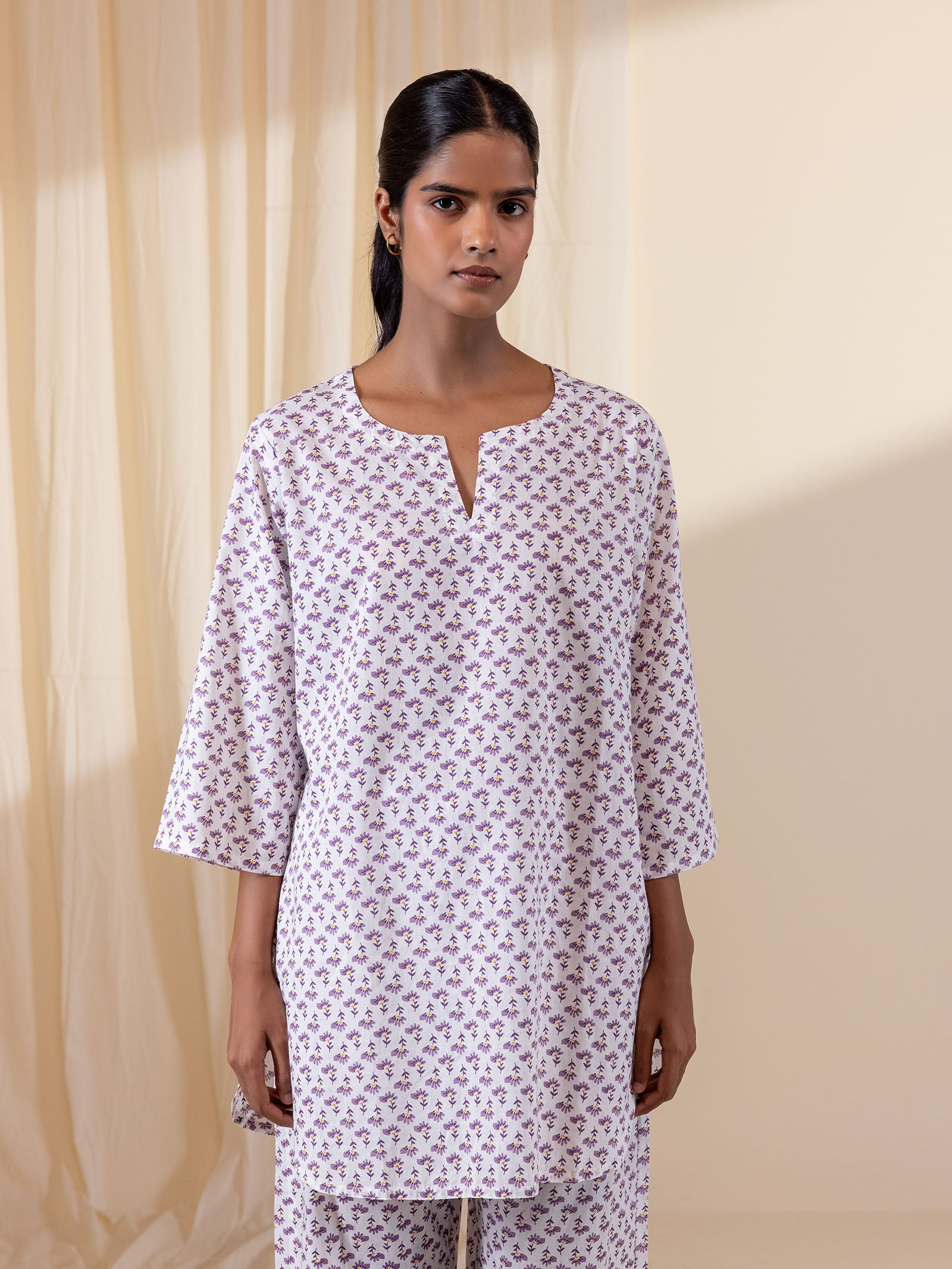 Lavender Dew Cotton Night Suit