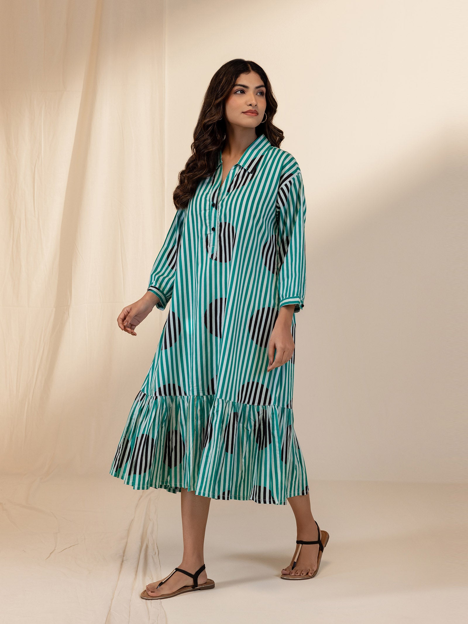 Colour Chrome Malachite Cotton Dress