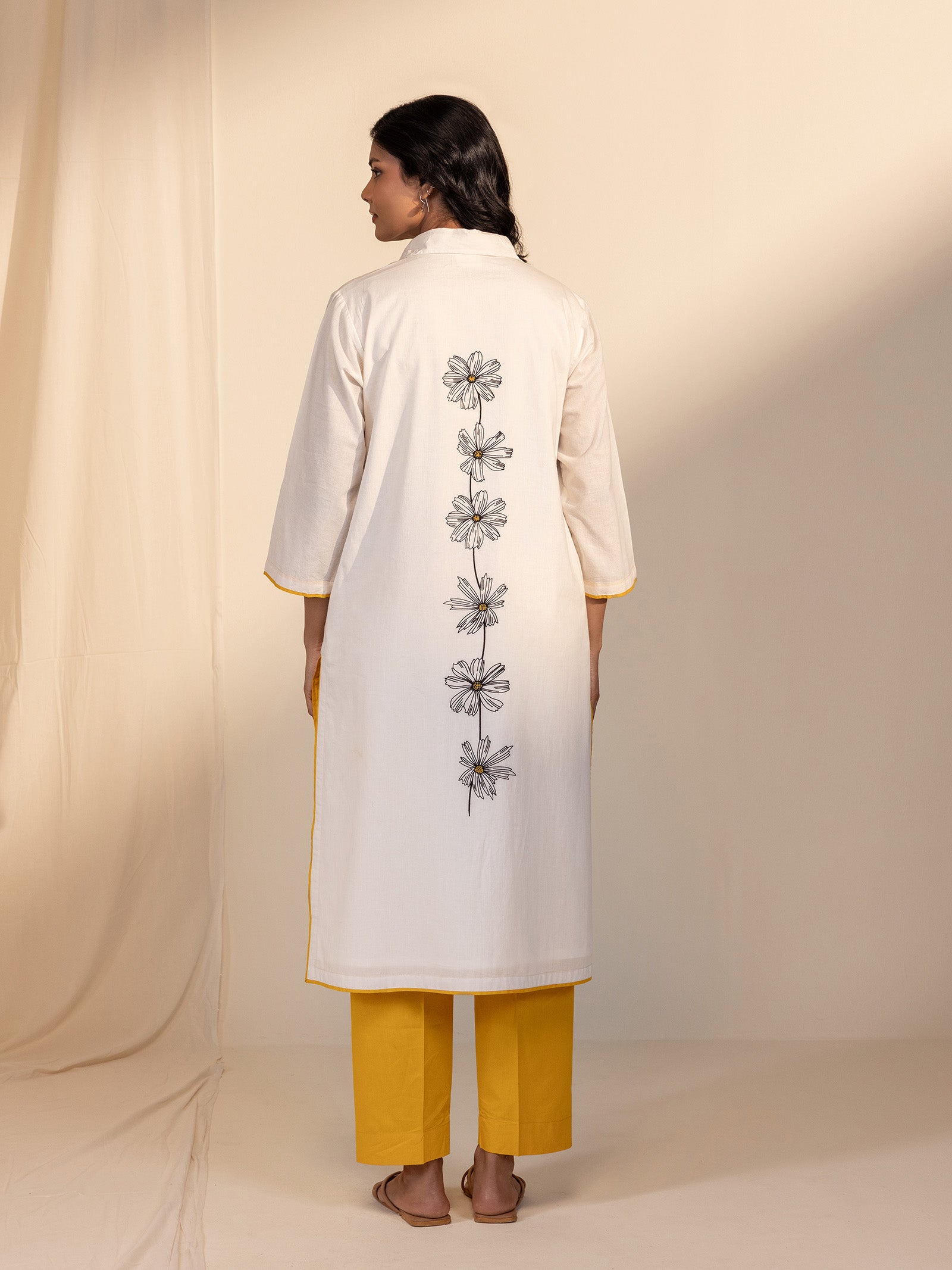 Colour Chrome Ochre Cotton Kurta