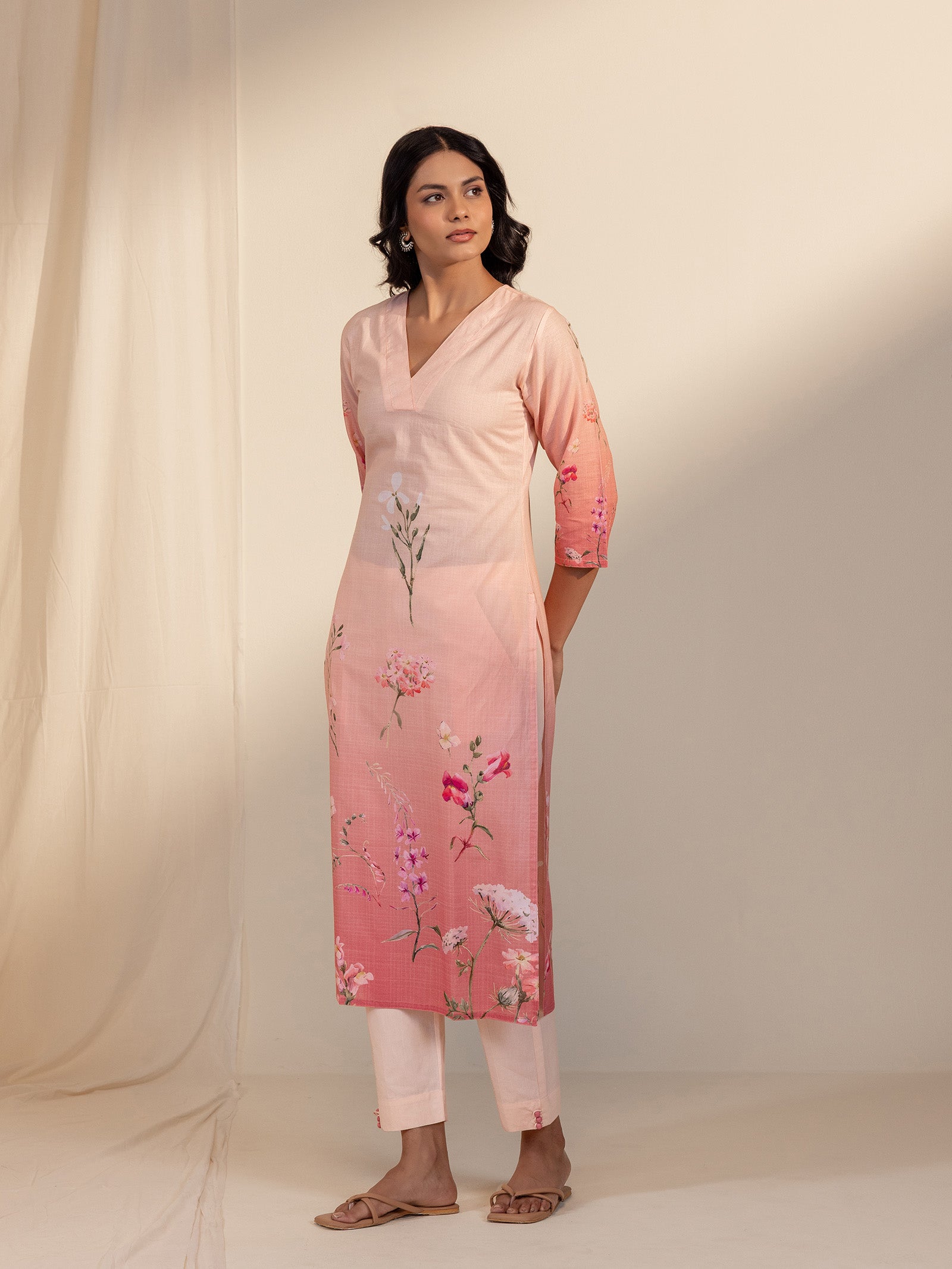 WITP Peach Cotton Kurta