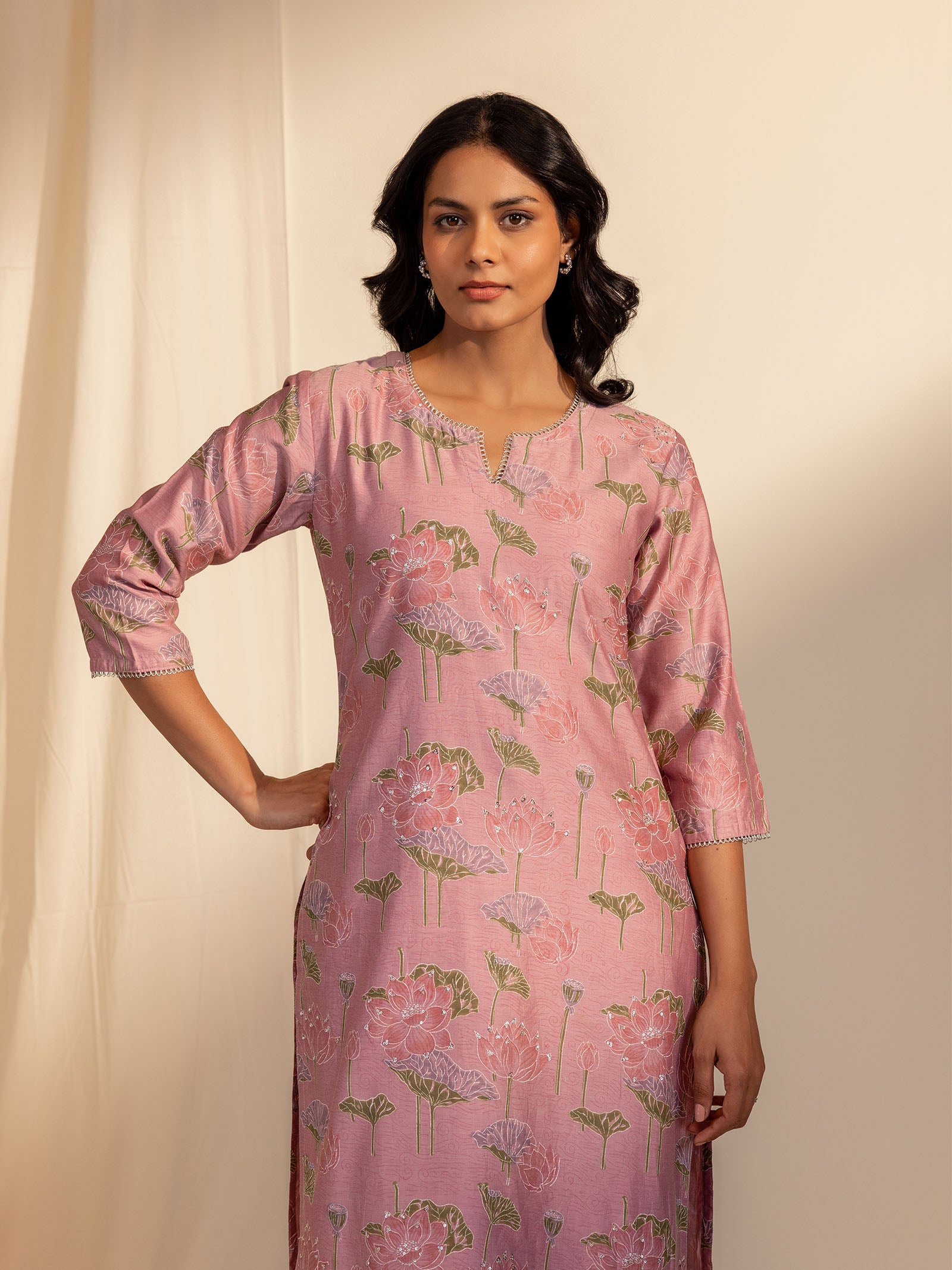 Silver Smith Pink Chanderi Kurta