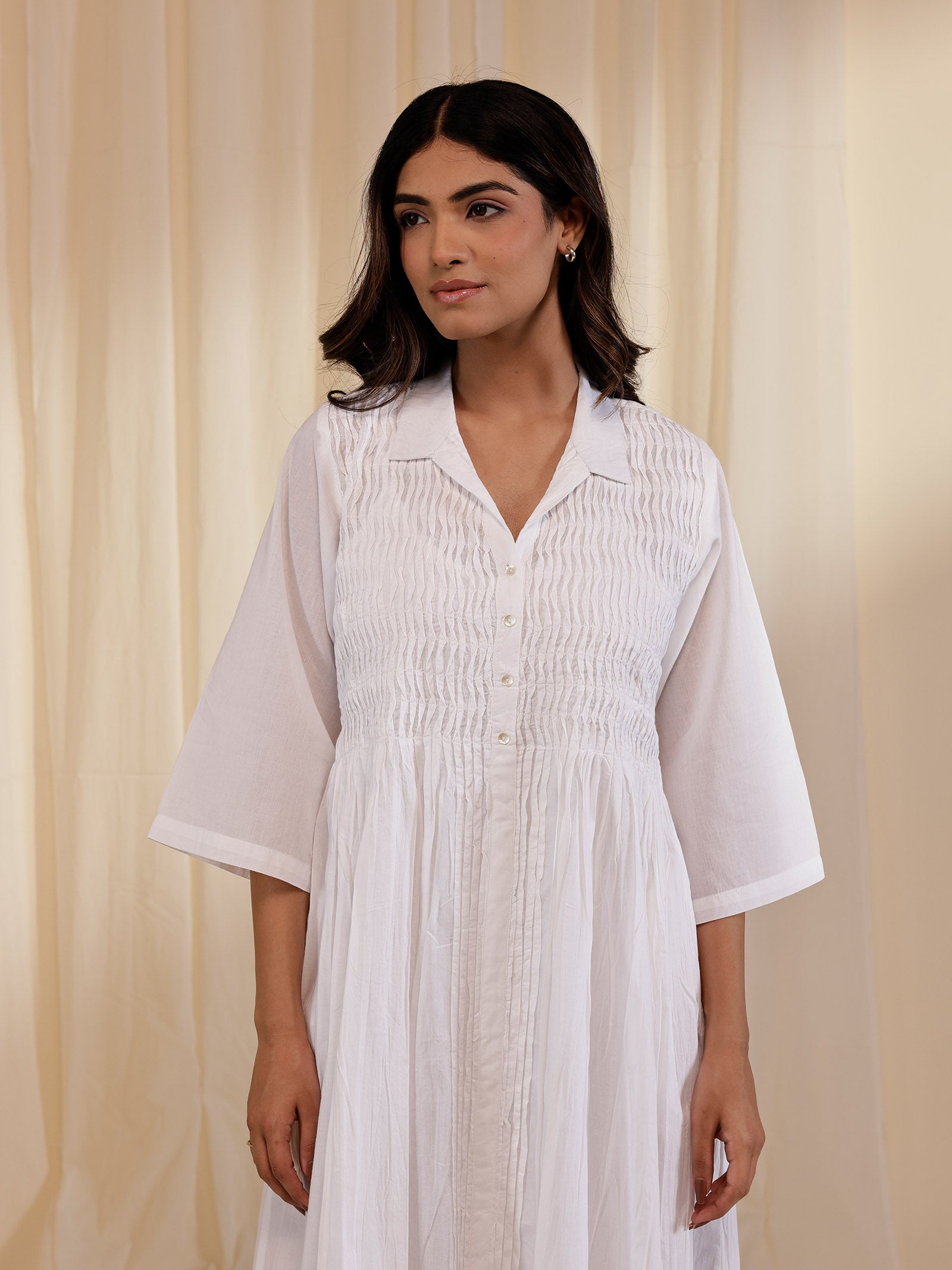 White Wash Waves Voile Kurta